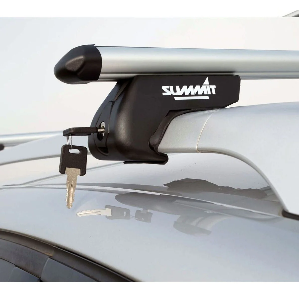 Summit SUP-915 Premium Railing Roof Bar for Cars with Raised Running Rails, Aluminium, Set of 2, Silver - Image 8
