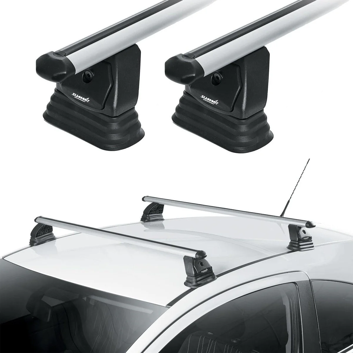Summit SUP-A012 Premium Aluminium Multi-Fit Roof Bars, Lockable, Set of 2