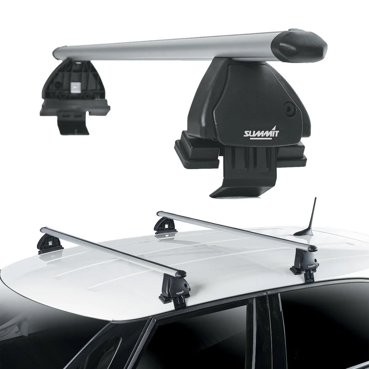 Summit SUP-A023 Premium Aluminium Multi-Fit Roof Bars, Lockable, Set of 2 - Image 2