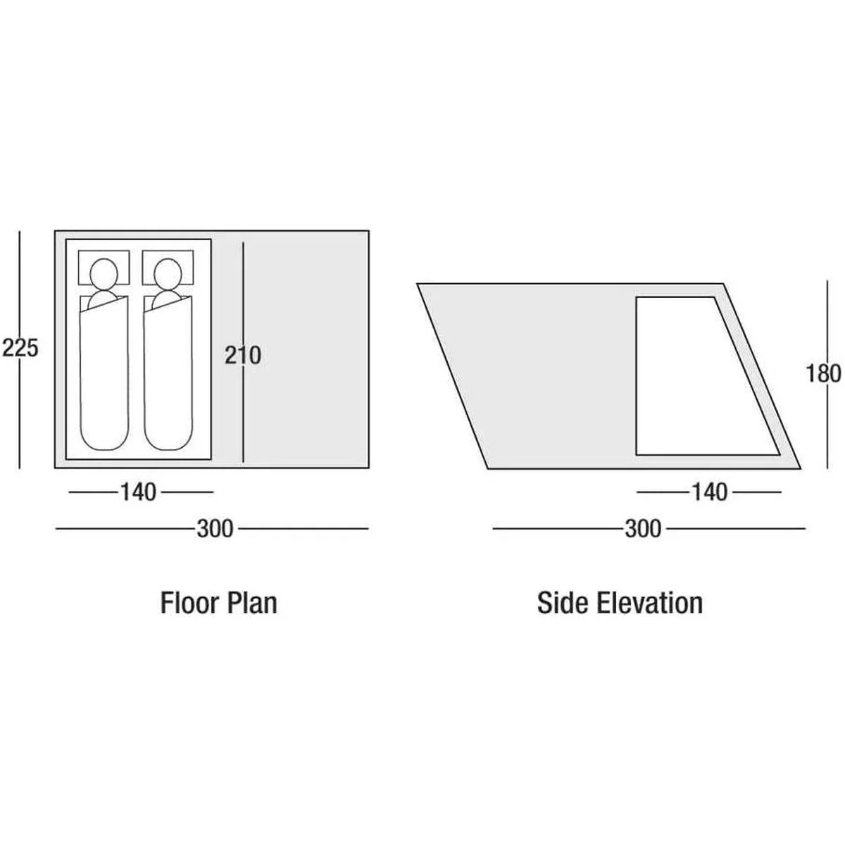 Sunncamp Silhouette 200 Tent 2 Berth Tent + Groundsheet inner Tent - Image 4