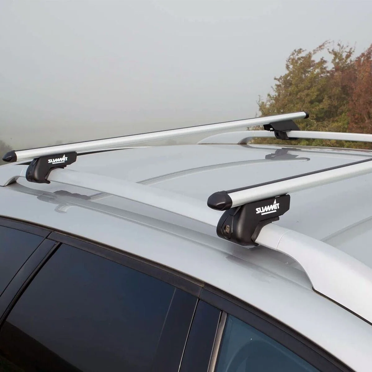 SUP-930D Premium Railing Roof Bar for Cars with Raised Running Rails, Aluminium, Set of 2 - Image 4