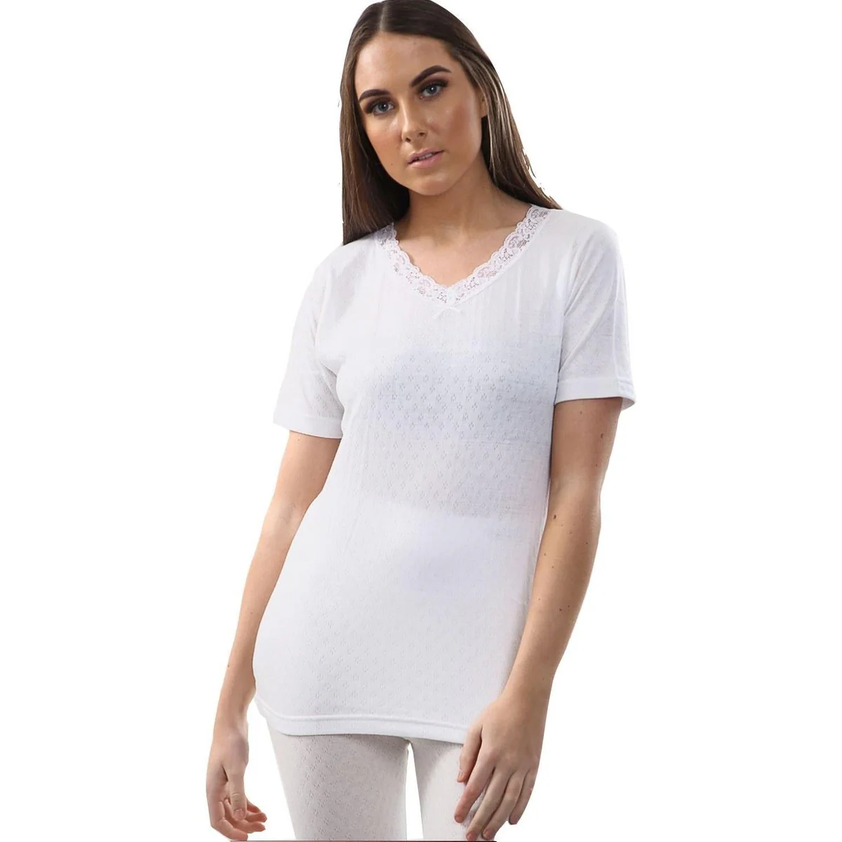 Thermal White short Sleave Ladies shirt mixed sizes 2361 - Image 2