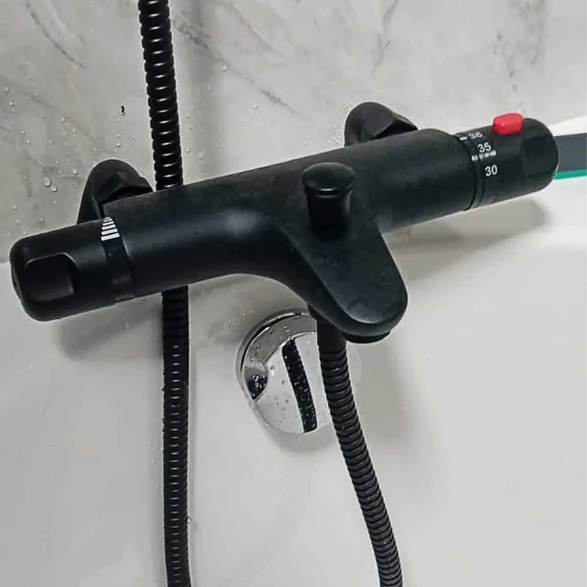 Thermostatic Bath Filler Shower Valve Black - Image 3