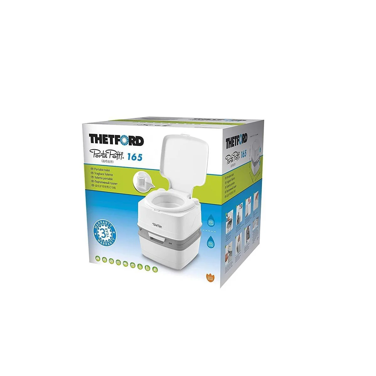 Thetford 165 Porta Potti Chemical Portable Toilet + Aqua Kem Rinse - Image 4