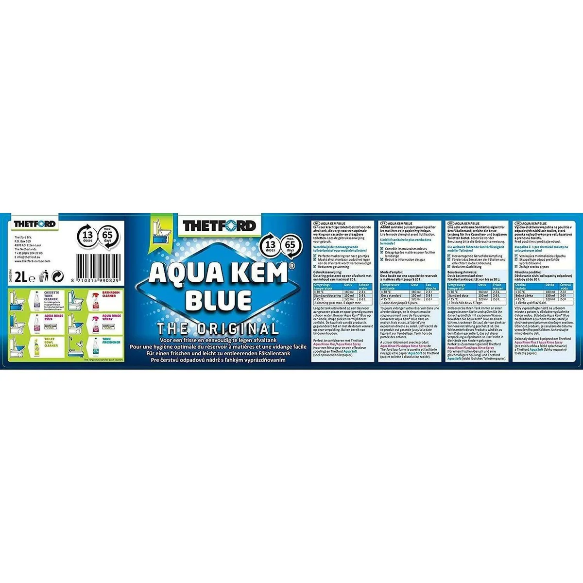 Thetford Aqua Kem Blue Caravan & Motorhome Toilet Chemical Fluid 2L - Image 4