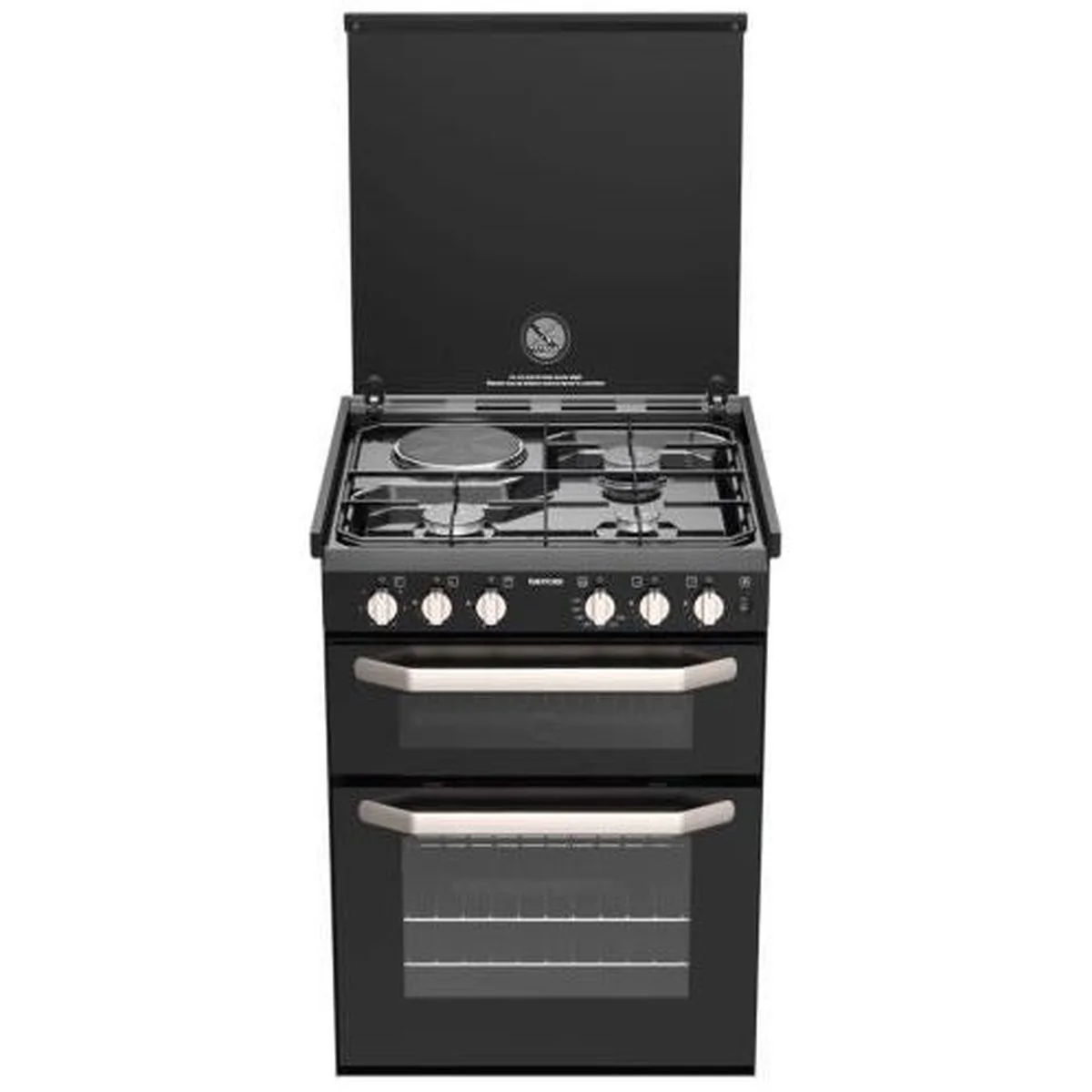Thetford K1520 Dual Fuel Cooker 3 Gas Burners 1 Electric Hotplate w/ Grill, 12 Volt IGN & Lid Shut-Off (SCK42199-SP)