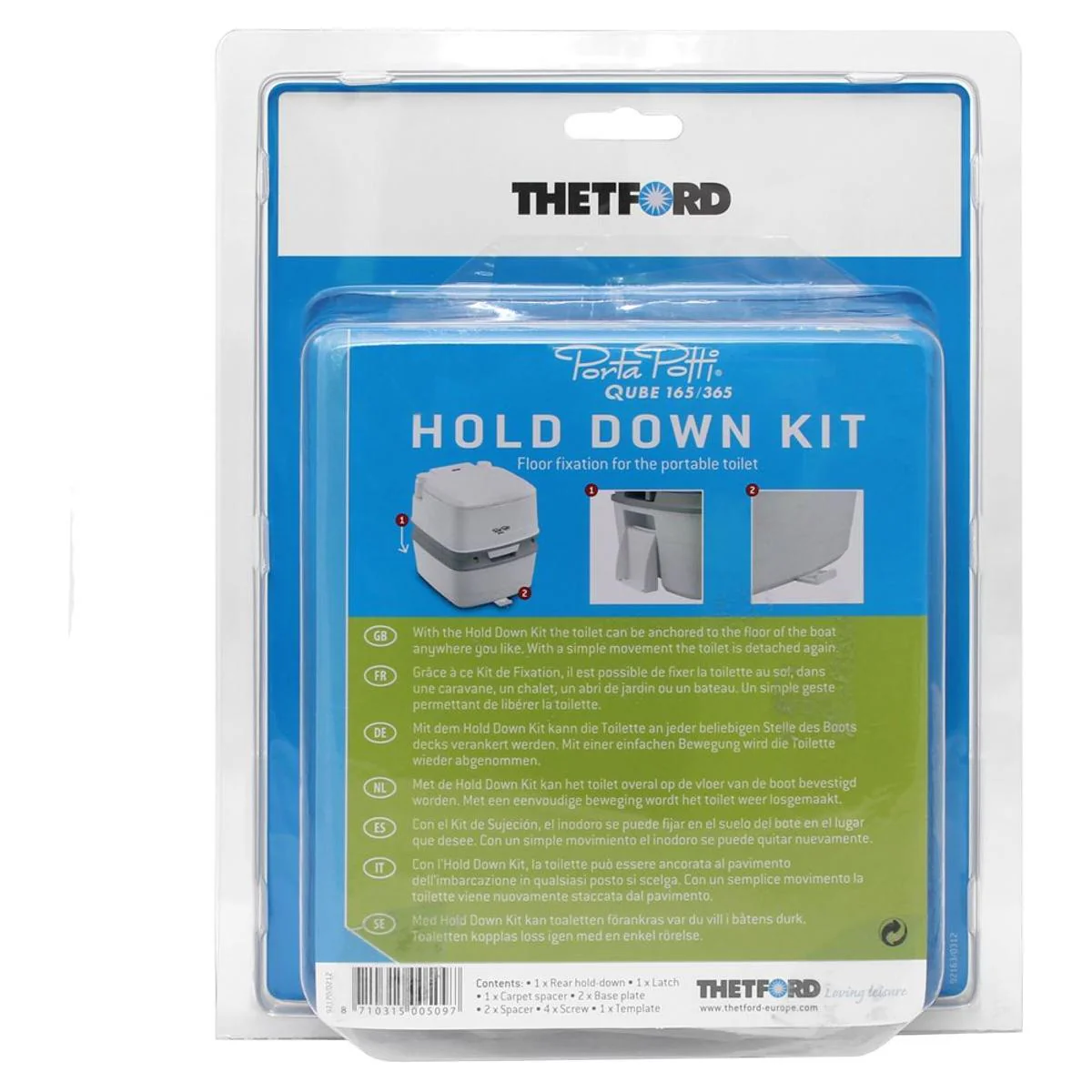 Thetford Porta Potti Hold Down Kit Qube 165, 365 for Caravan/Motorhomes
