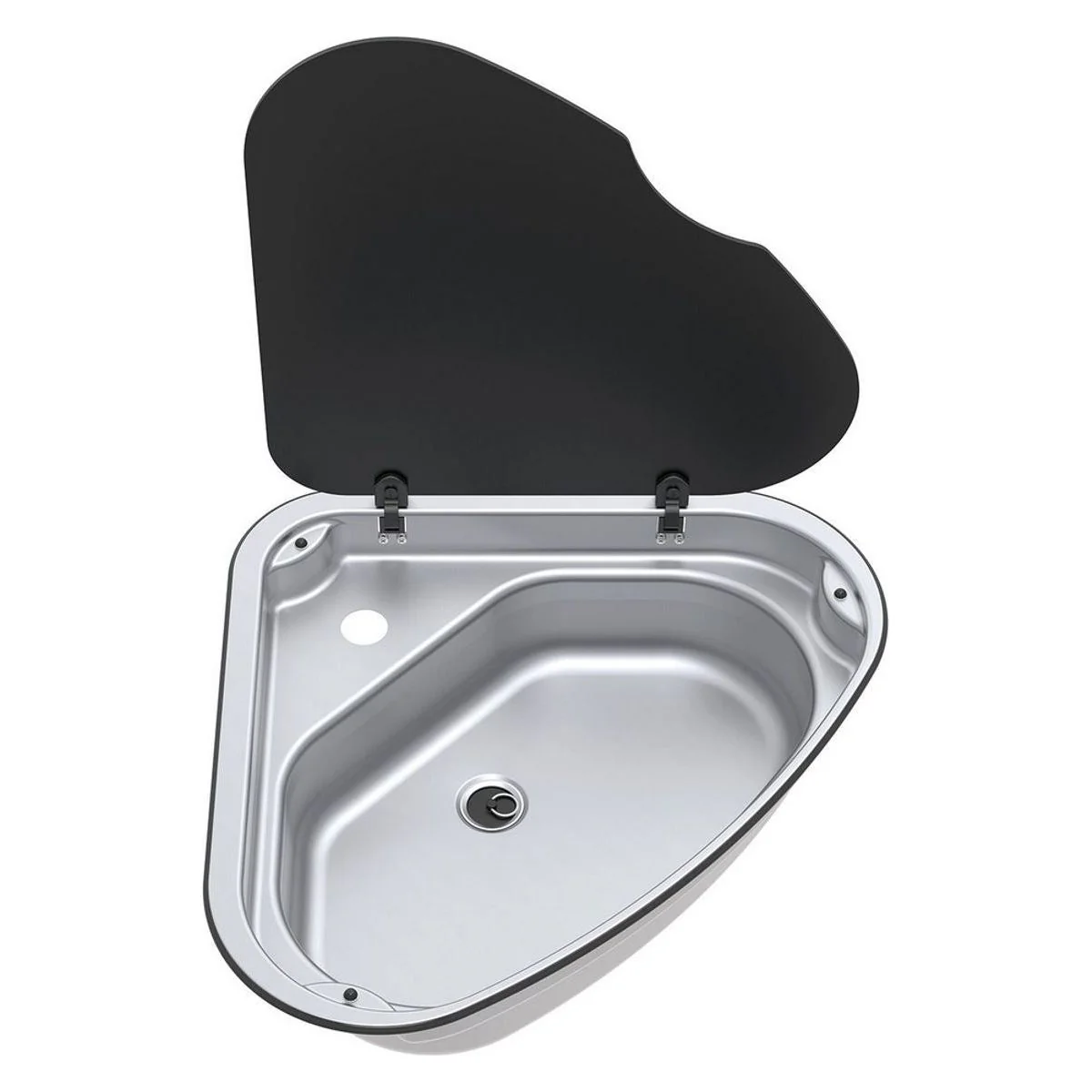 Thetford Series 33 Triangular Sink with Glass Lid, Left Hand, 480mm