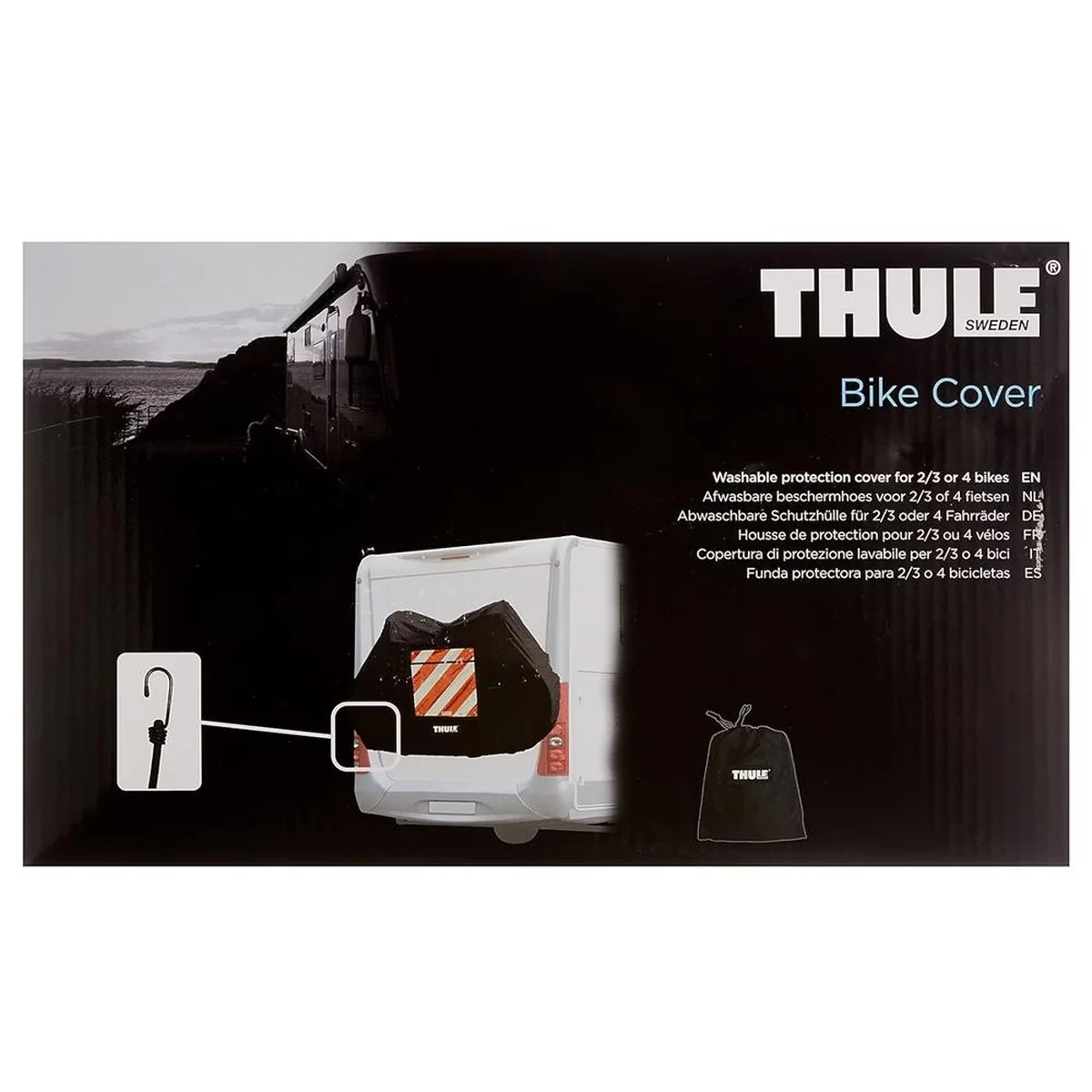 Thule 307335 2 / 3 Bike Bicycle Cover, Black for Motorhome / Campervan - Image 4