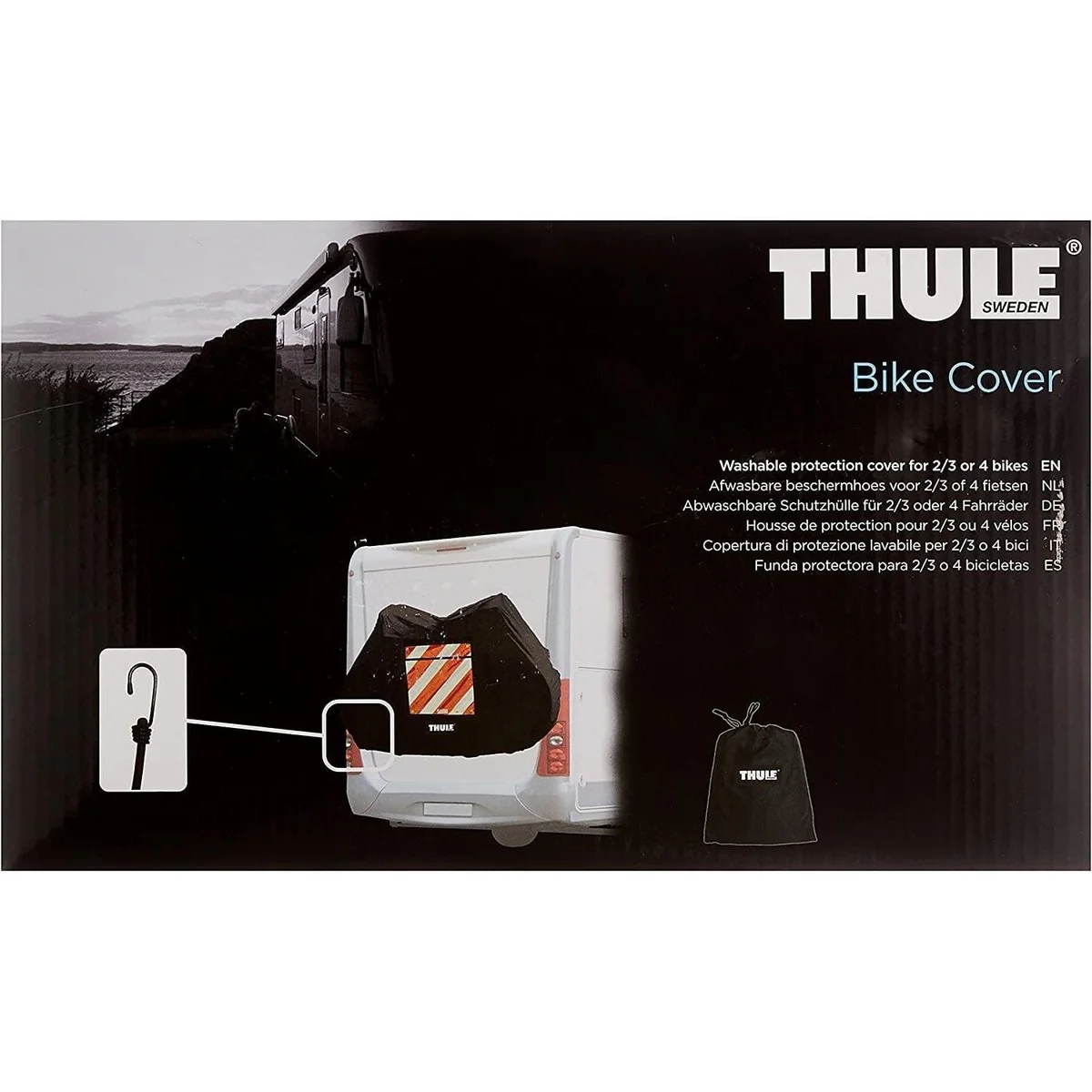 Thule 4 Bike Cover Black Bike Rack Cover 4 Bikes Caravan Motorhome Camper - Image 2