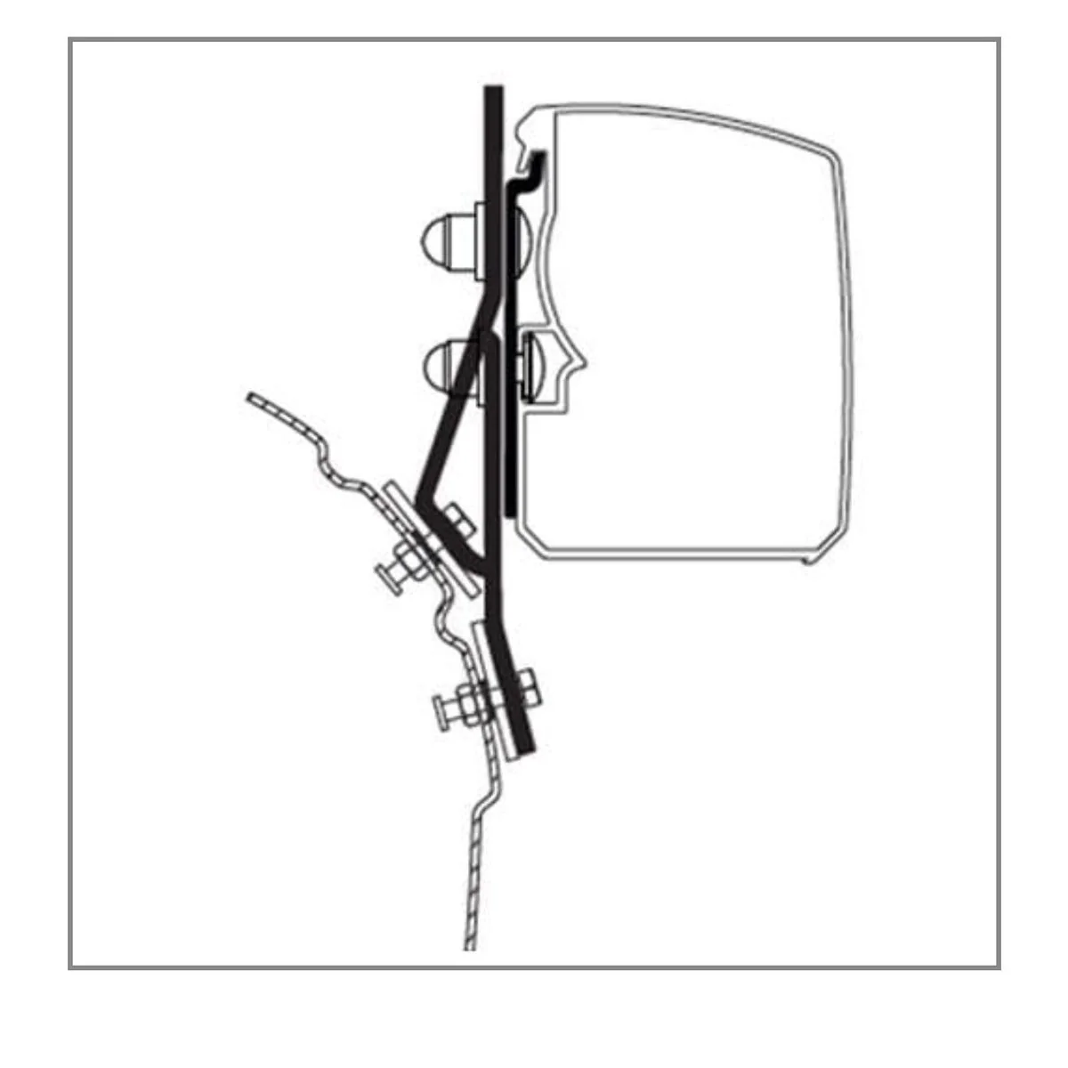 Thule Adapter T Omnistor Awning 3200 – VW T4 (Set of 2 × 8 cm Brackets)