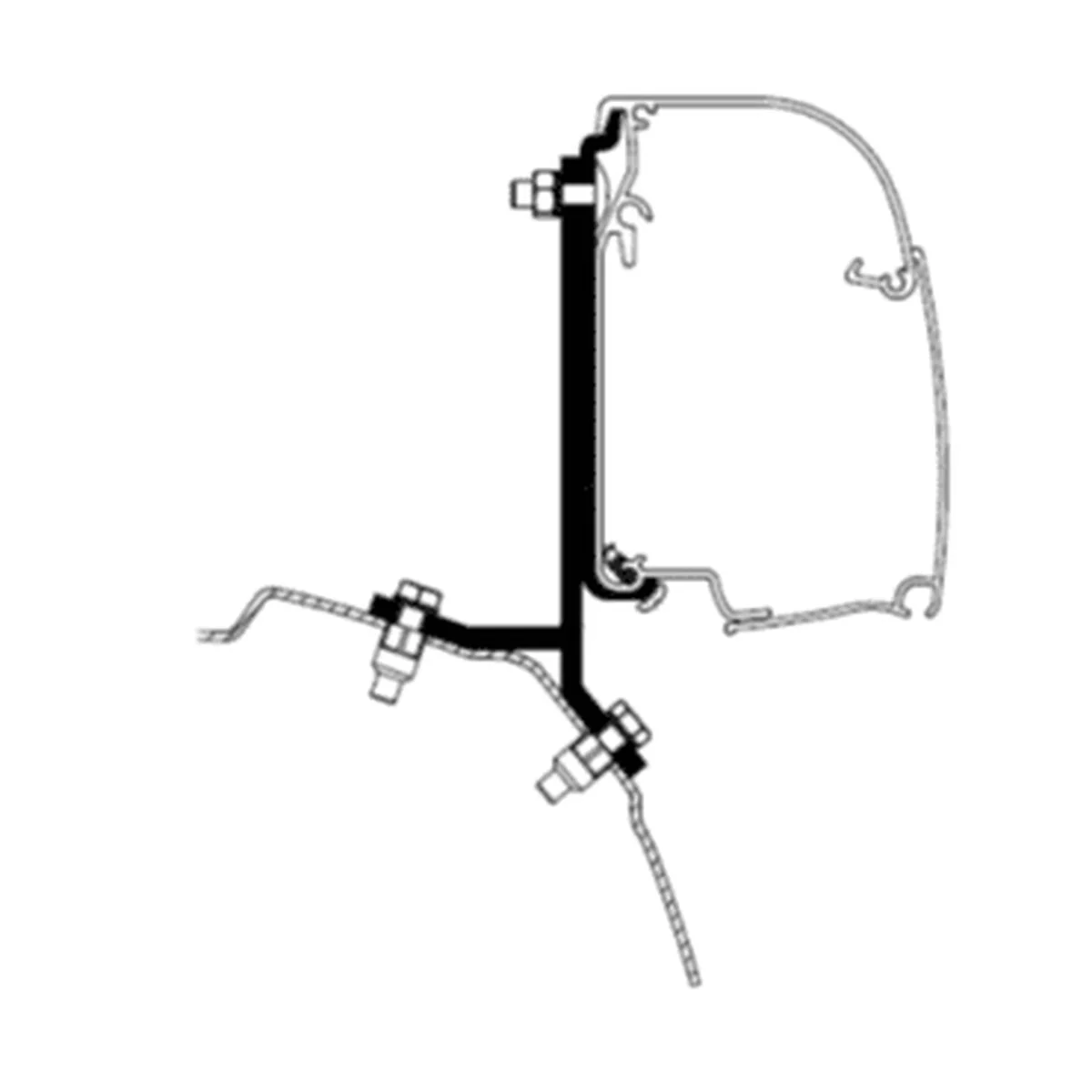 Thule Adapter T Omnistor 4200 – Ford Transit / Tourneo Custom LHD (Fixed Mount) - Image 2