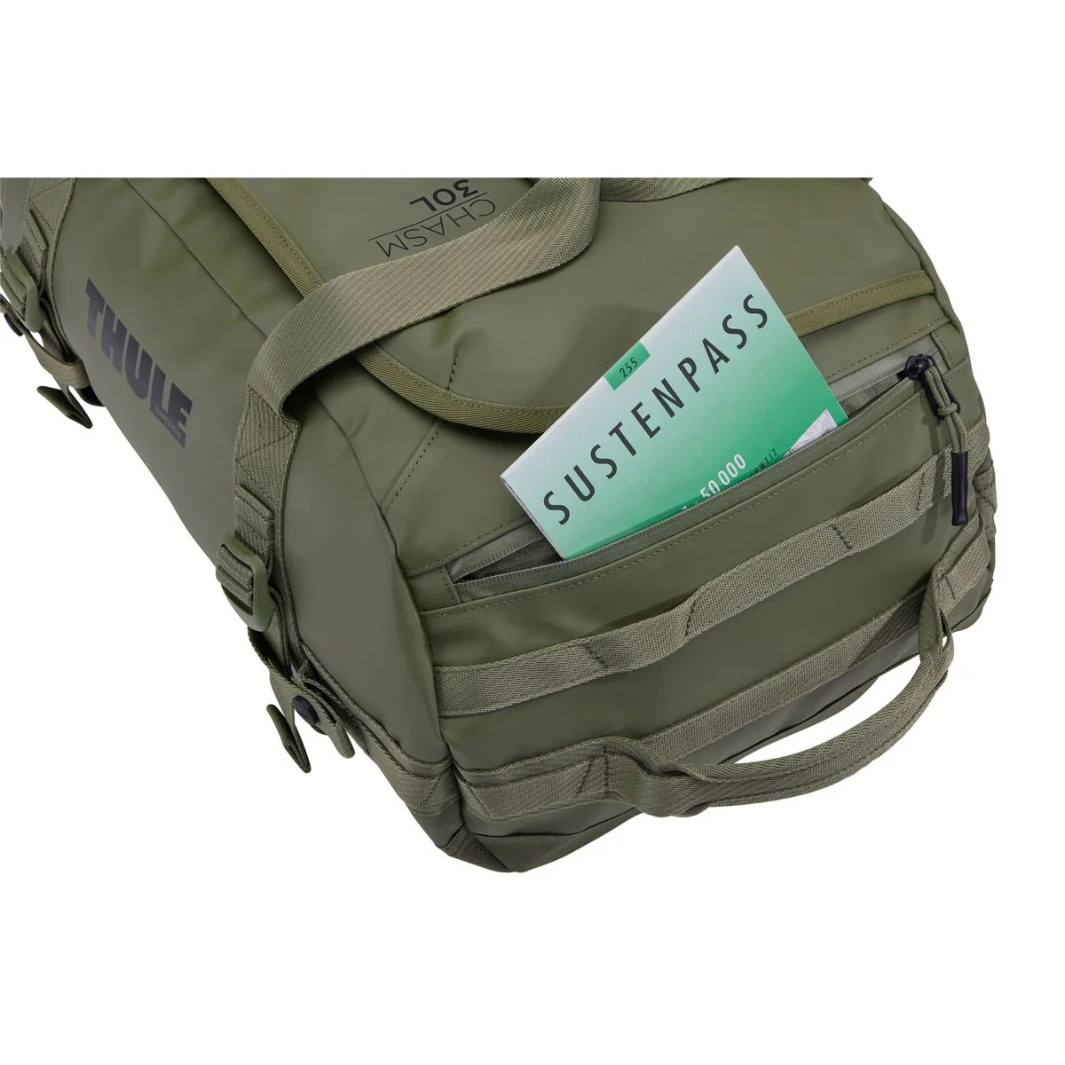 Thule Chasm 30L duffel bag olivine green - Image 5