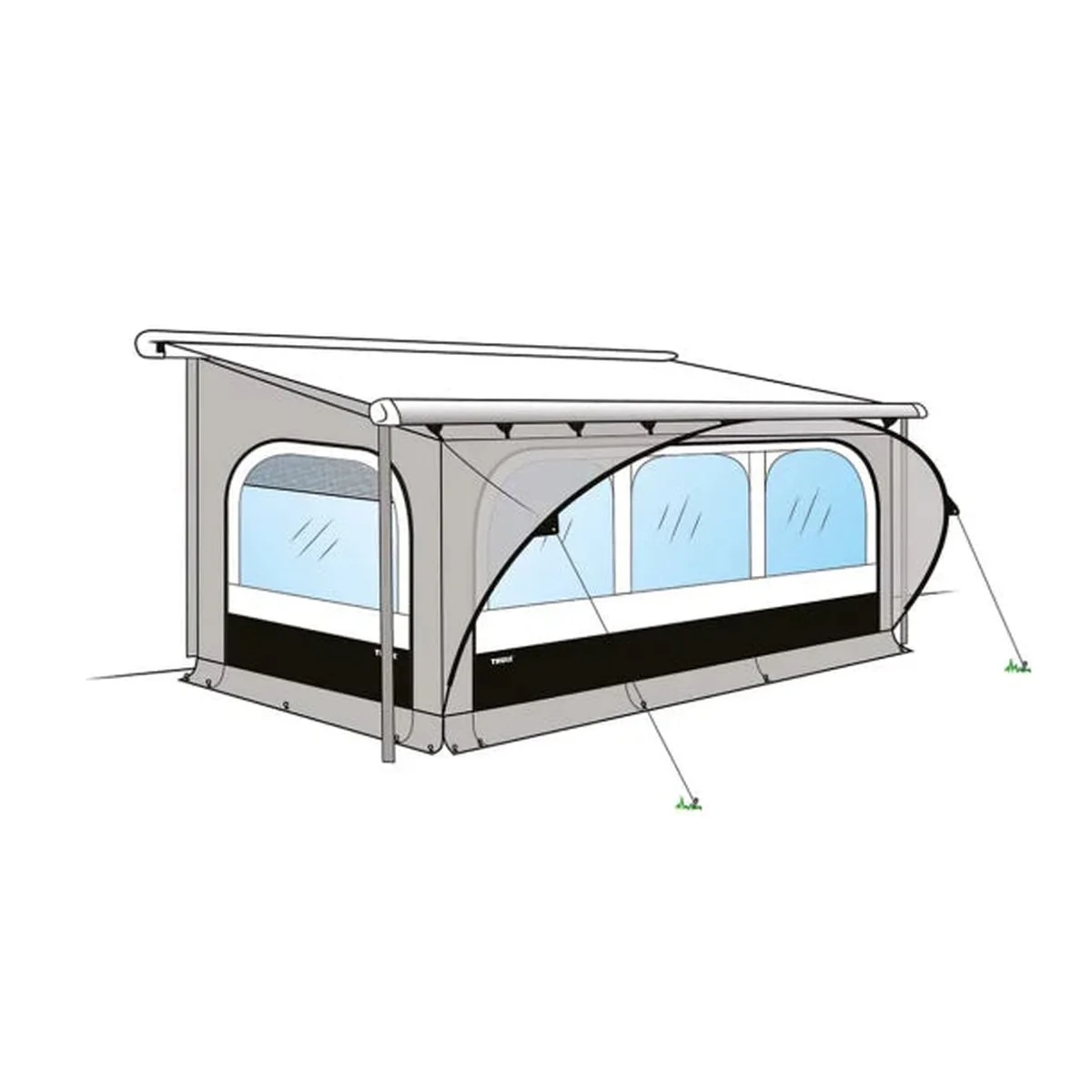 Thule QuickFit awning tent 3.60m medium black/gray/white - Image 4