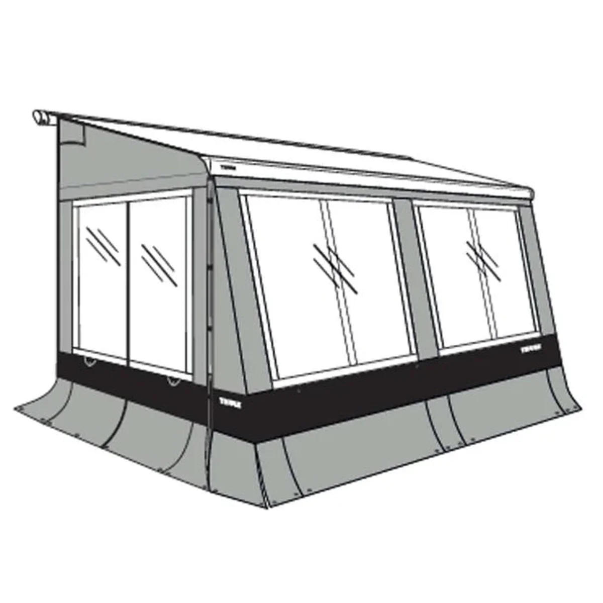 Thule Veduta caravan awning tent 4.00m black/gray/white