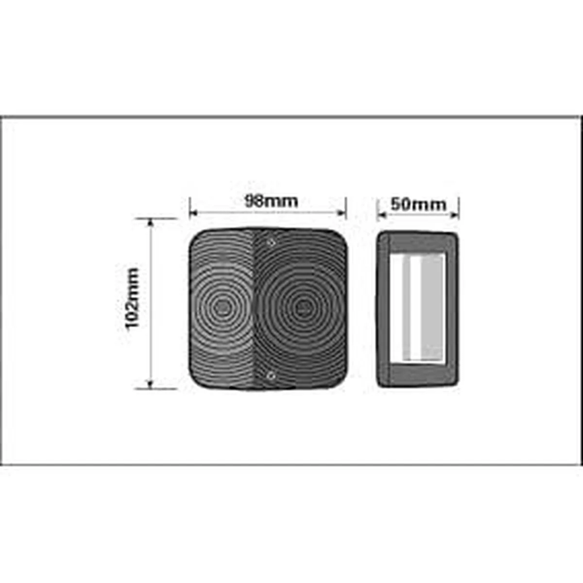 Maypole Trailer Square Rear Lamp Back Light 12v Volt MP17B - Image 3