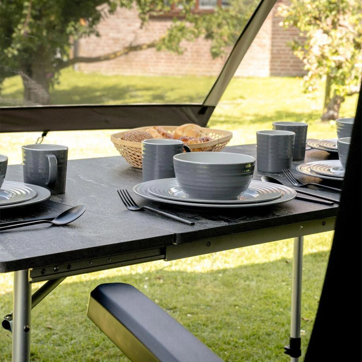Travellife Sorrento Table Extendable Honeycomb Dark Grey 80/110/140Cm 2129380 - Image 5