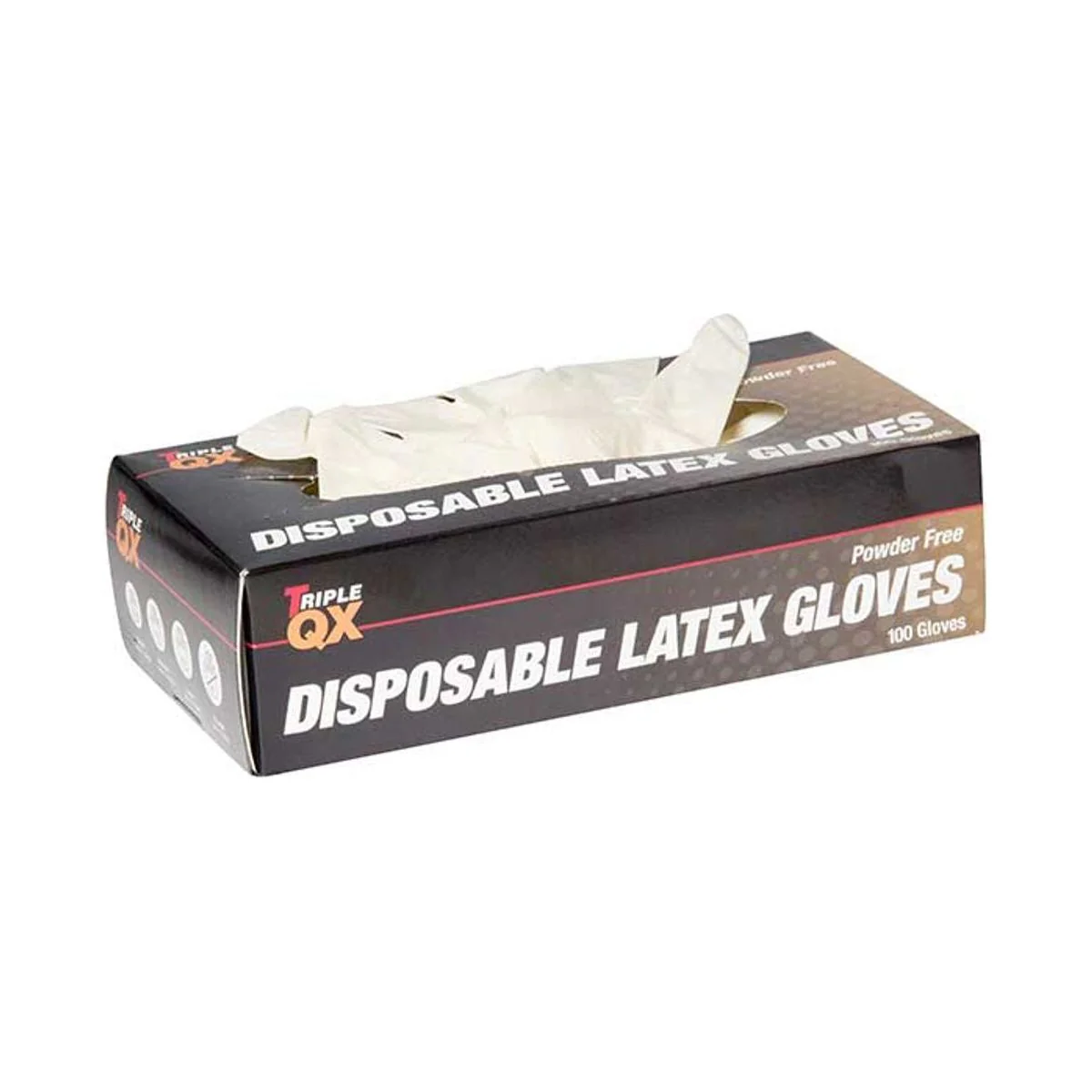 Triple QX Powder Free Latex Gloves (Small Box of 100): Durable & Comfortable Gl