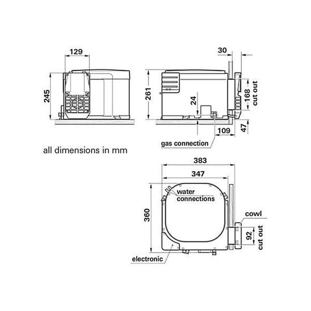 Truma Ultrastore Rapide 10L Gas & Electric Boiler with JG Fittings - Image 2