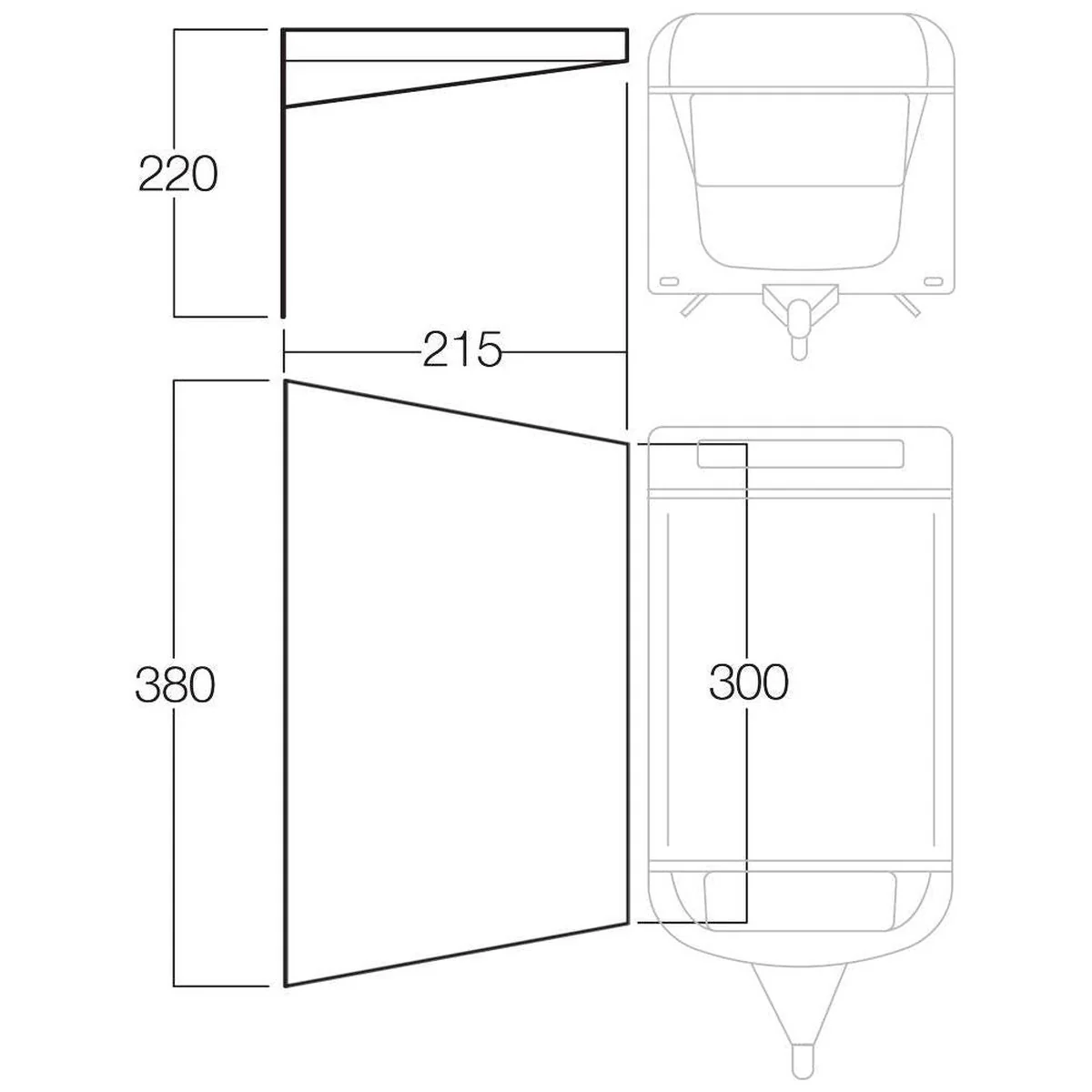 Vango 3m Sun Canopy Awning with Fibreglass Poles for Campers, Motorhomes Caravan - Image 5