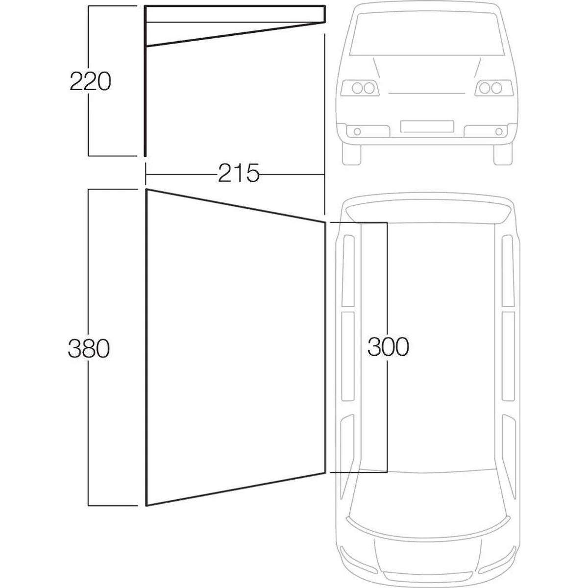 Vango 3m Sun Canopy Awning with Fibreglass Poles for Campers, Motorhomes Caravan - Image 6
