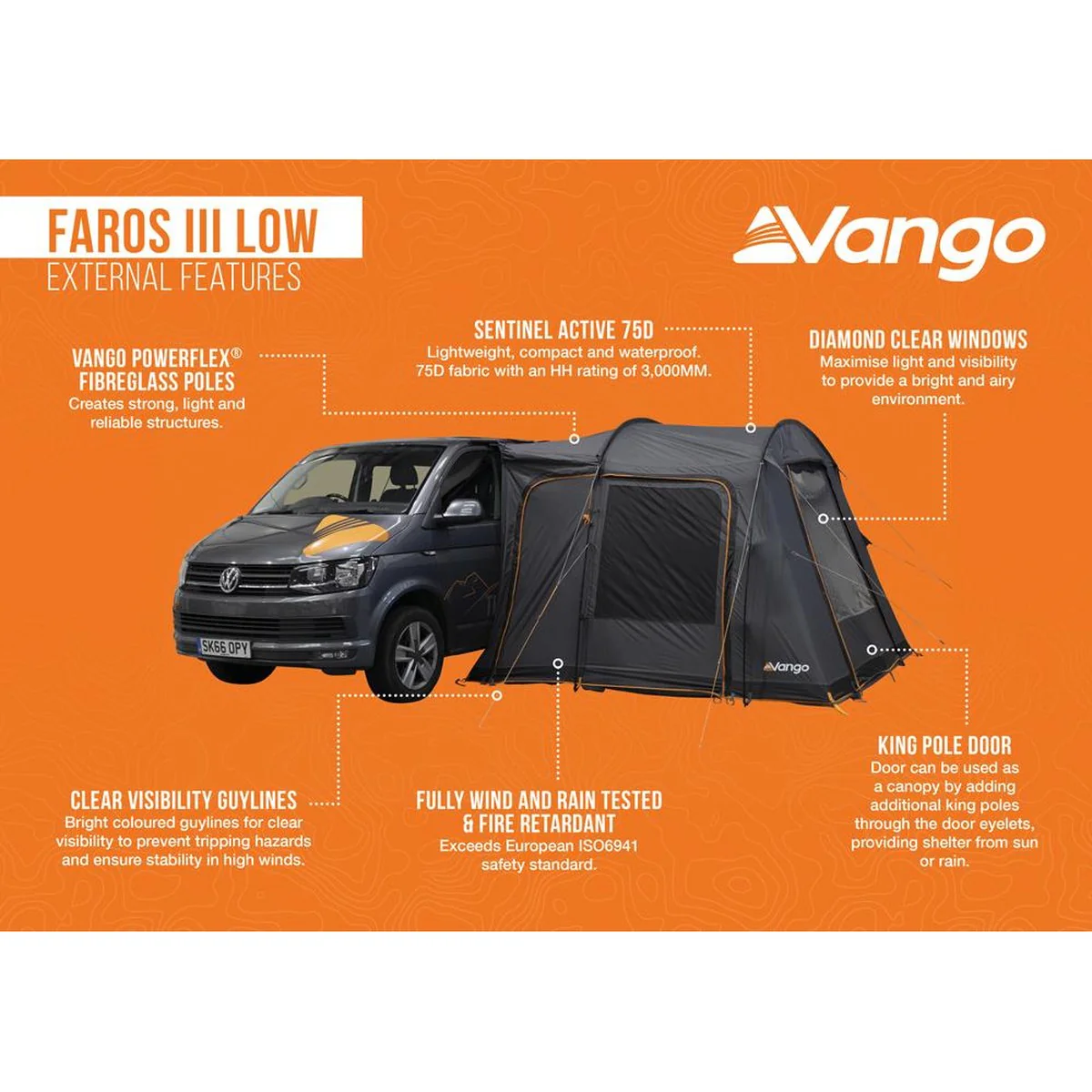 Vango Faros III Low Smoke Drive Away Campervan Awning (180-210) - Image 12