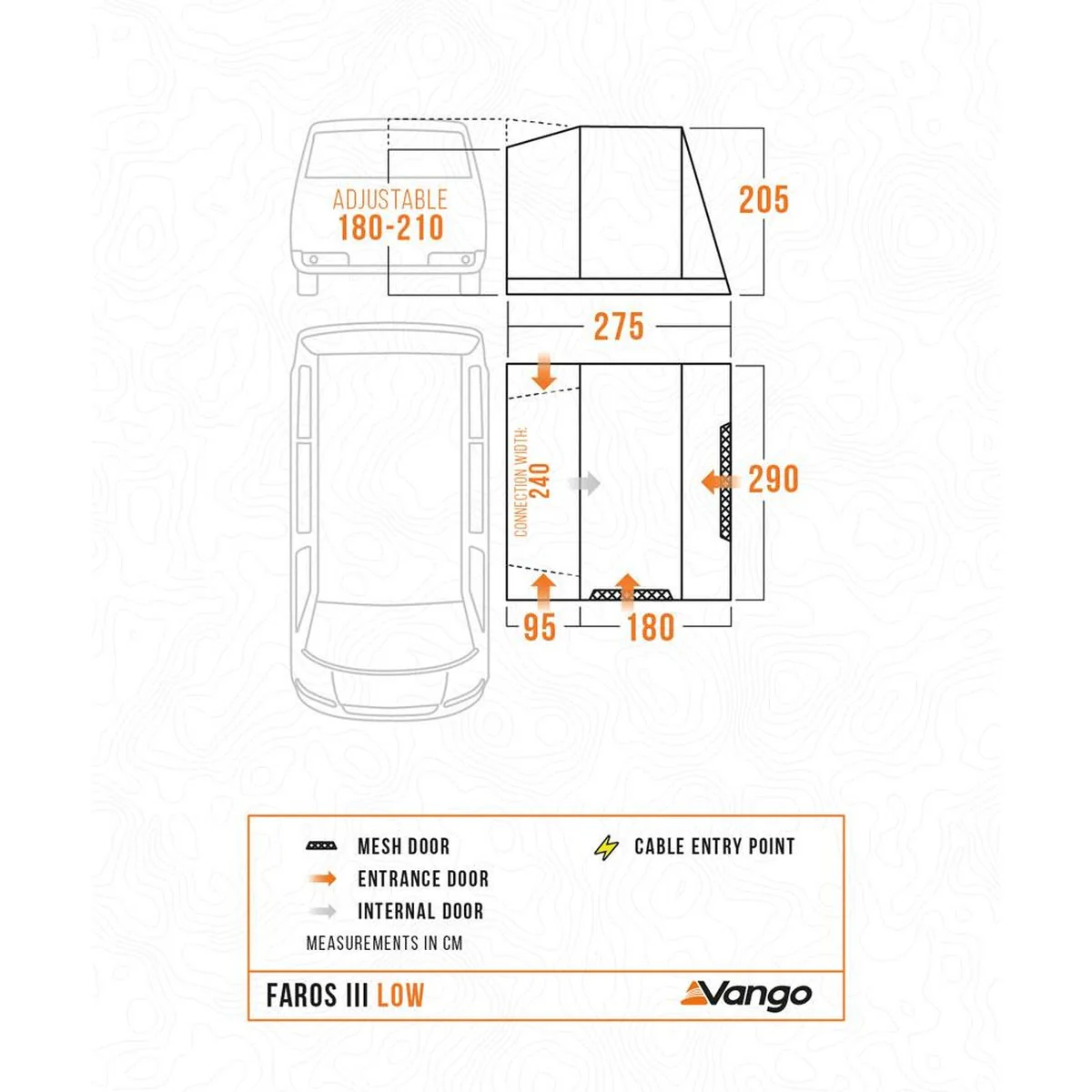 Vango Faros III Low Smoke Drive Away Campervan Awning (180-210) - Image 15