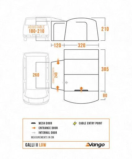 Vango Galli II Low Drive Away Awning Low Smoke - Image 10