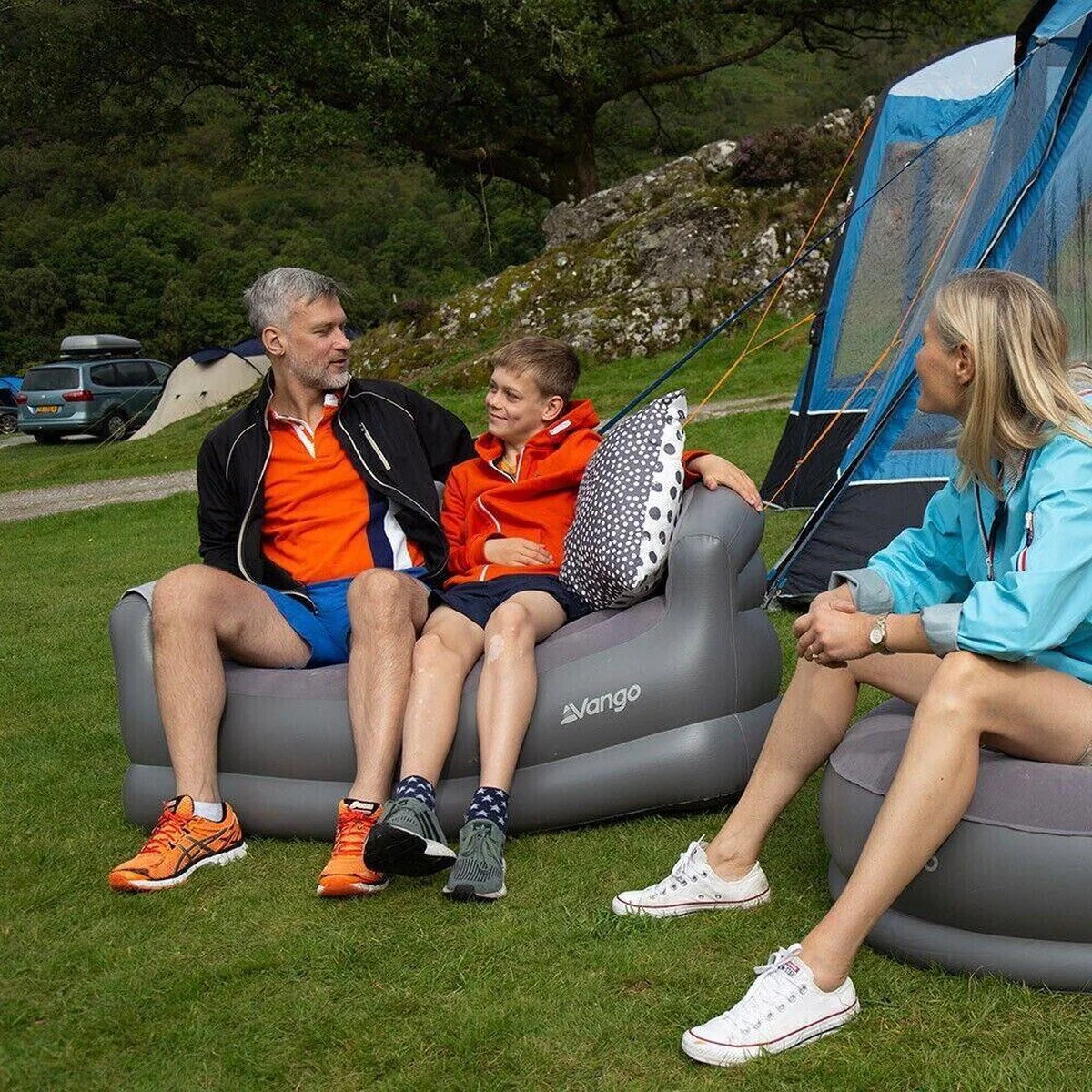 Vango Inflatable Sofa Camping blow up chair Nocturne Grey Tent Awning Furniture - Image 4