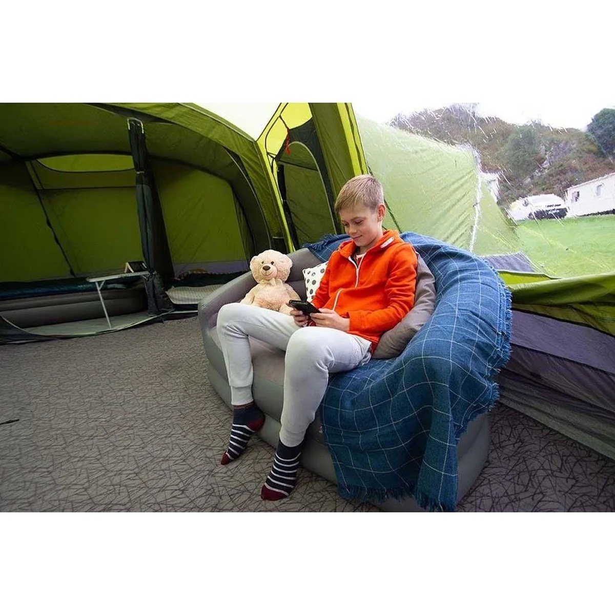 Vango Inflatable Sofa Camping blow up chair Nocturne Grey Tent Awning Furniture - Image 5