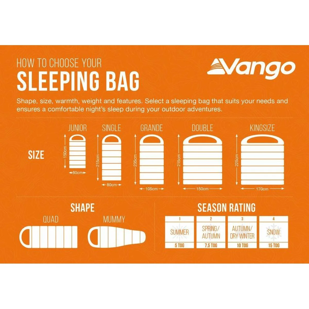 Vango Polaris Single Sleeping Bag Single Neptune - Image 12