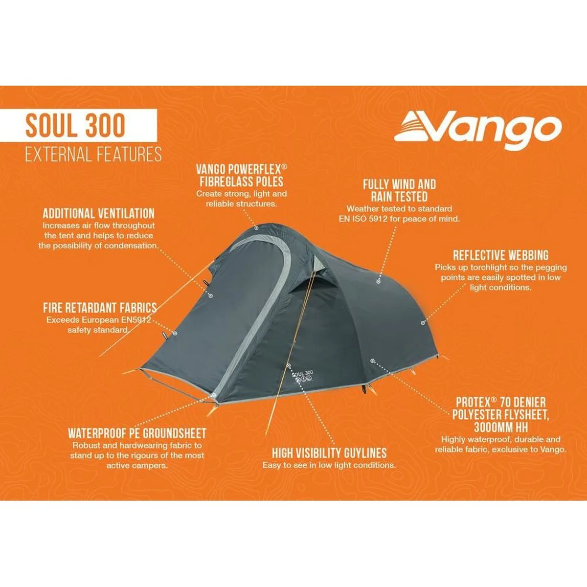 Vango Soul 300 Deep Blue 3 Person Tent - Image 8