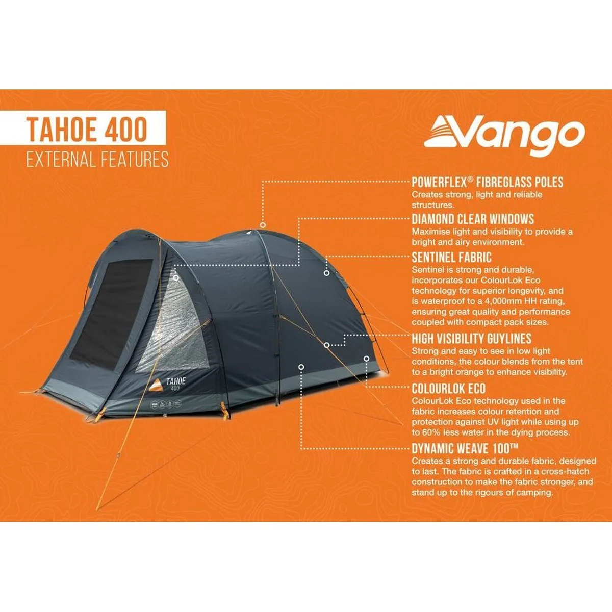 Vango Tahoe 400 Deep Blue 4 persont Tent - Image 7
