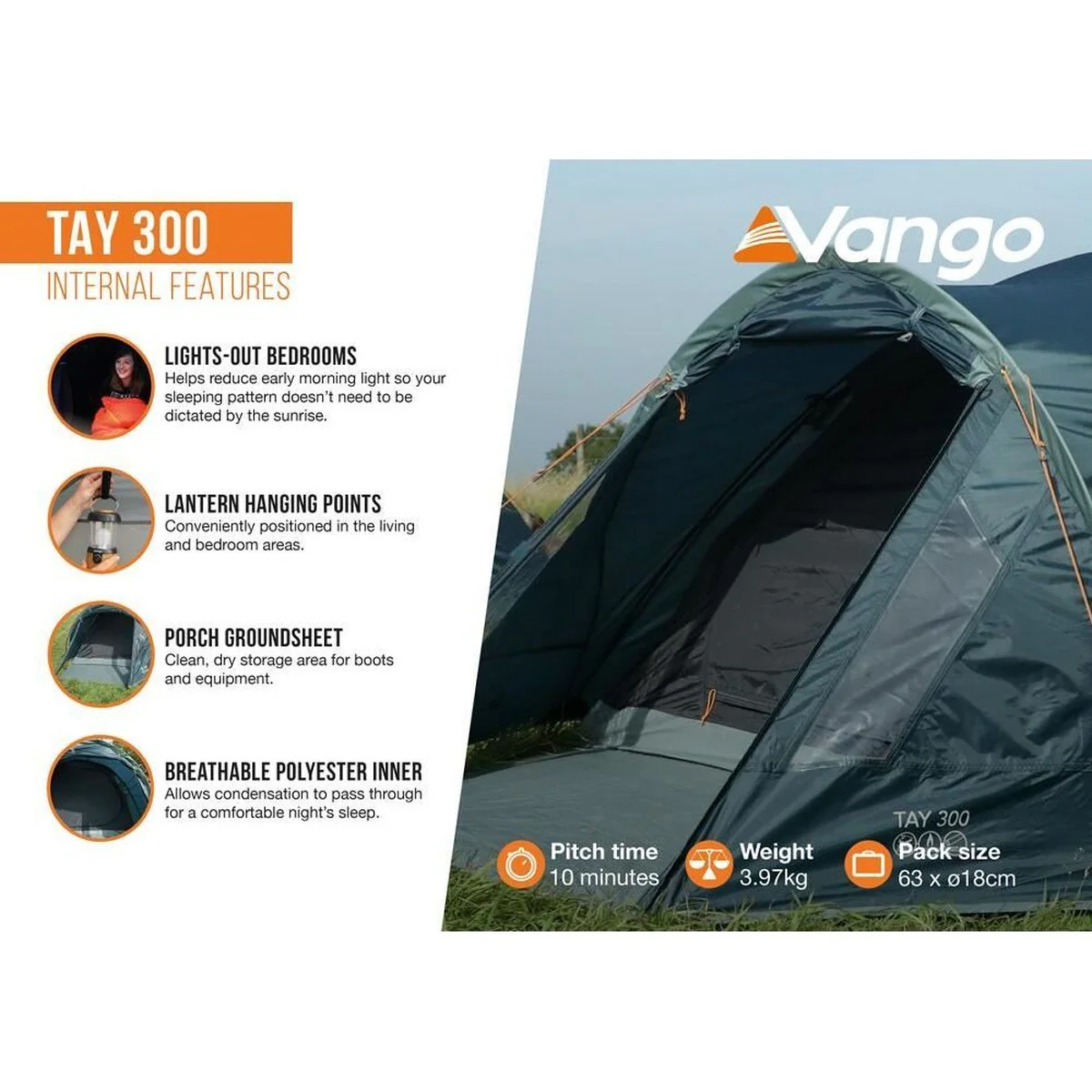 Vango Tay 300 Tent Deep Blue - Image 3