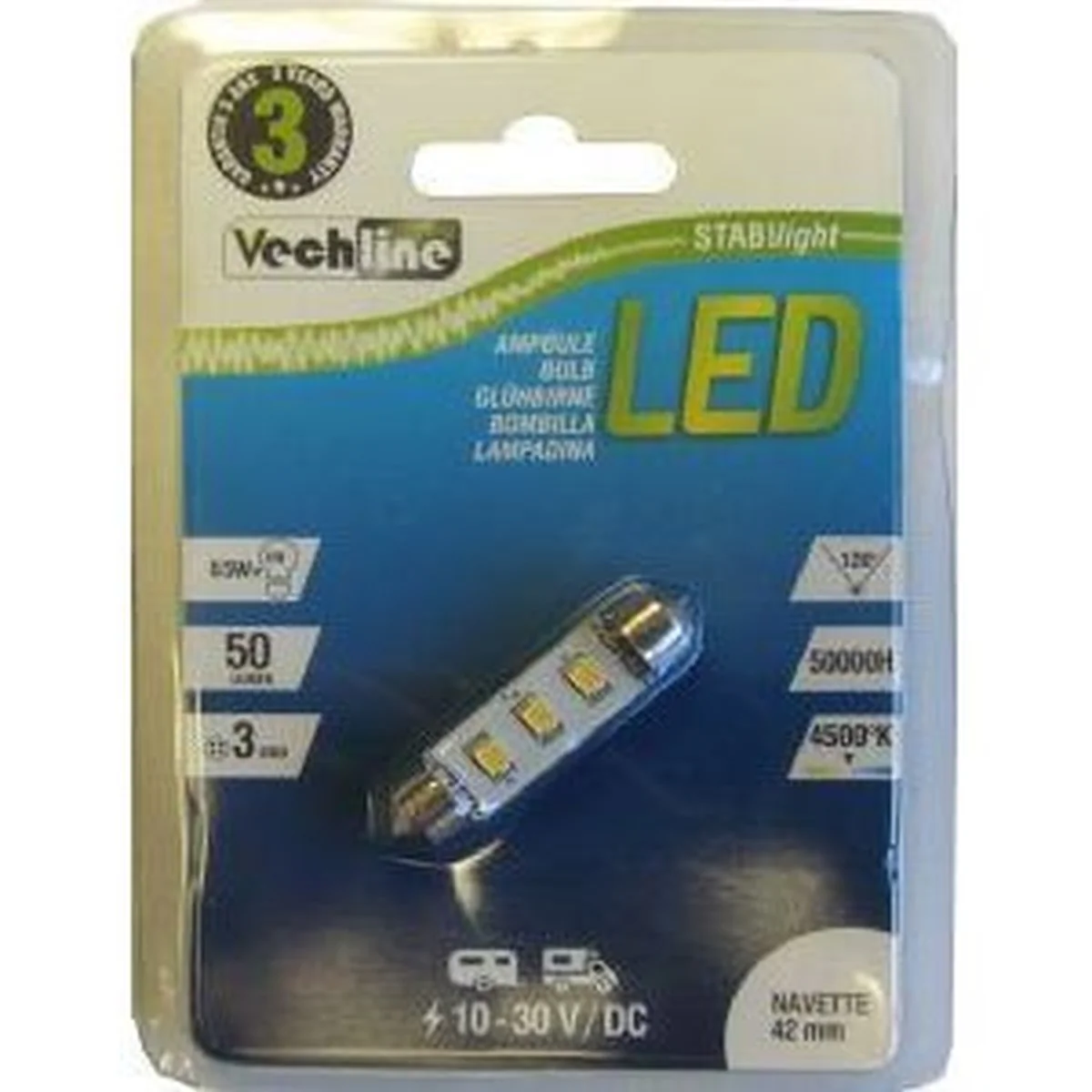 Vechline Led 42Mm Festoon 3Smd 05W Bulb 15937183 - Image 2