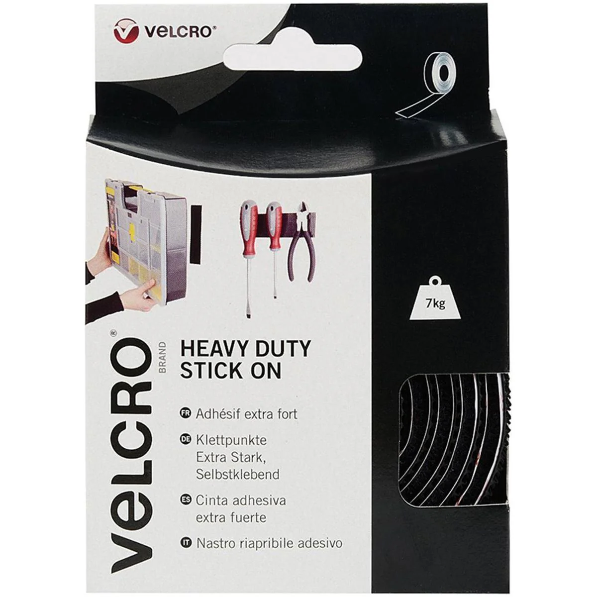 Velcro® Brand Heavy Duty Stick On Tape 50mm x 2.5m Black