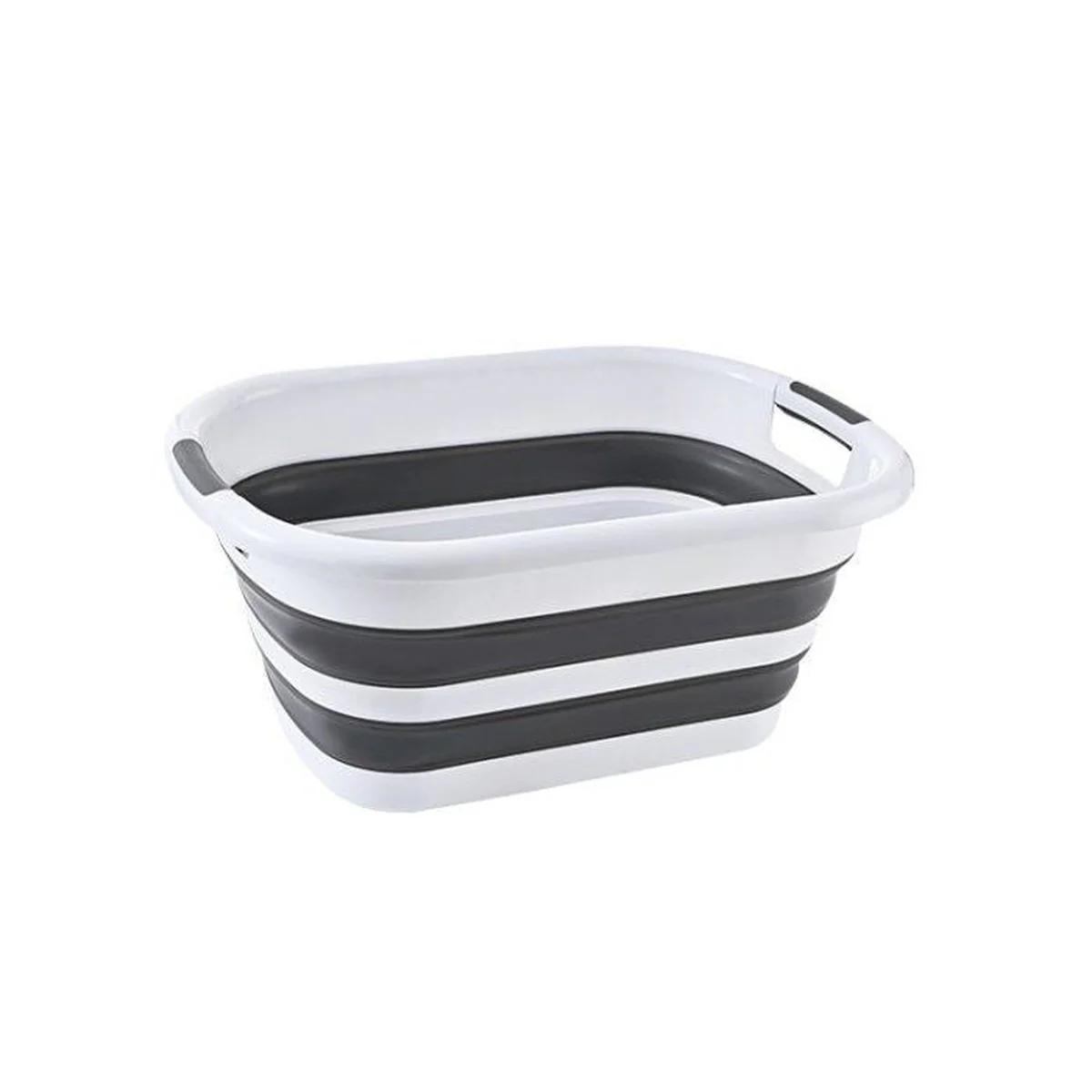 Via Mondo Folding Laundry Basket 26L White/Grey