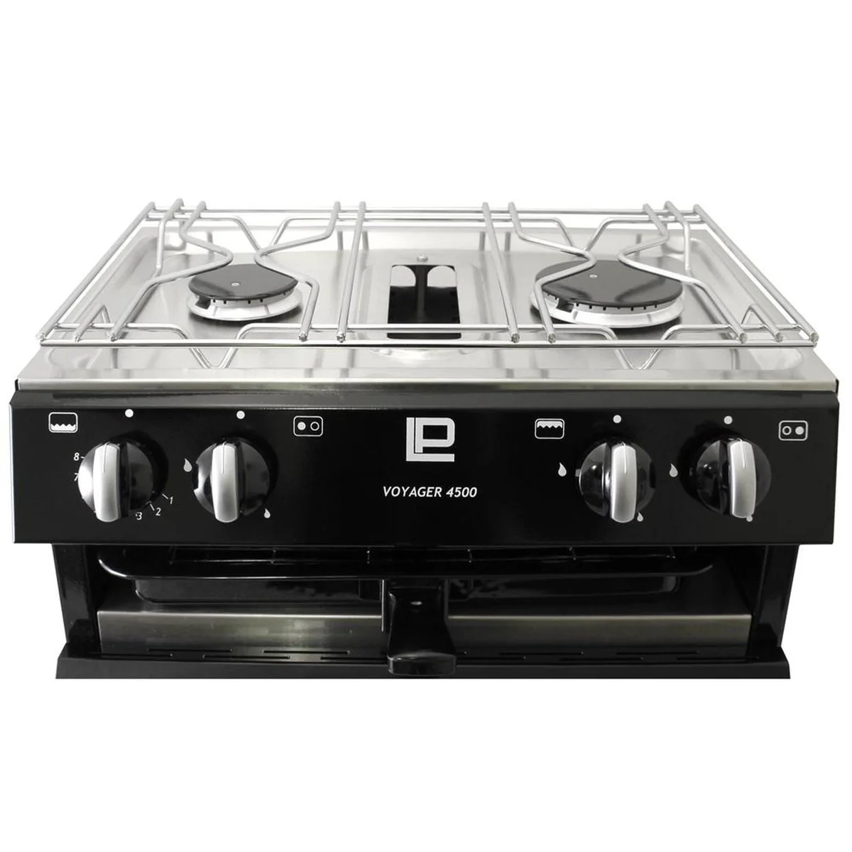 Voyager 4500 2 Burner Hob Oven No Ignition Black - Image 2