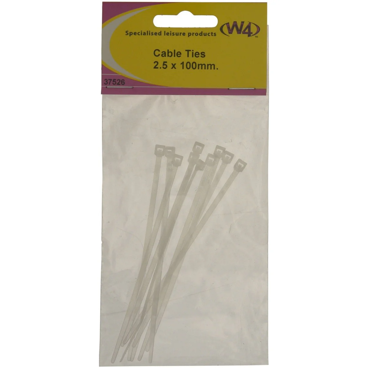 W4 Cable Ties 4" / 100Mm (6) 37526