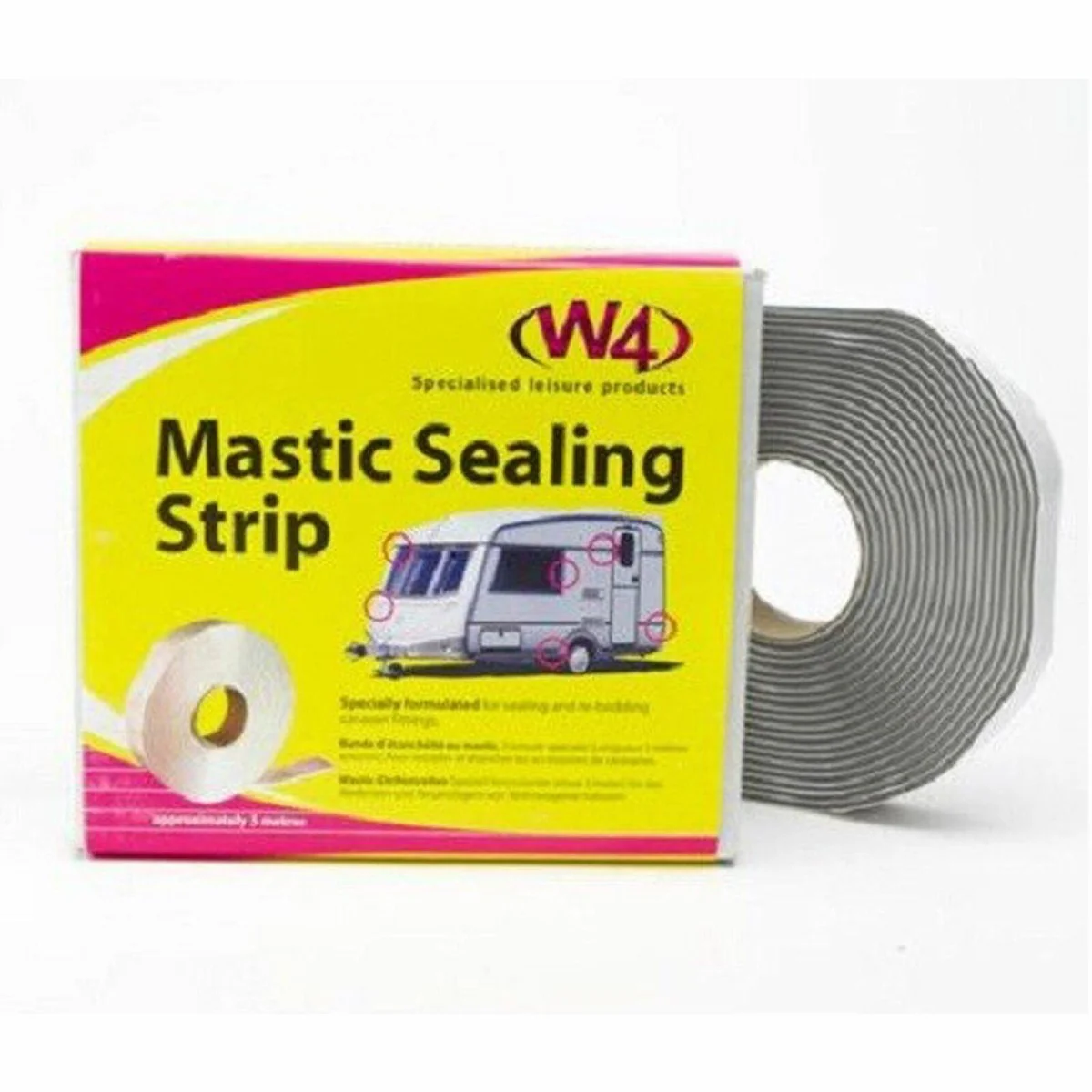 W4 Mastic Sealing Strip 19mm x 5m x 2.5mm Sealant Roll Grey - Image 2