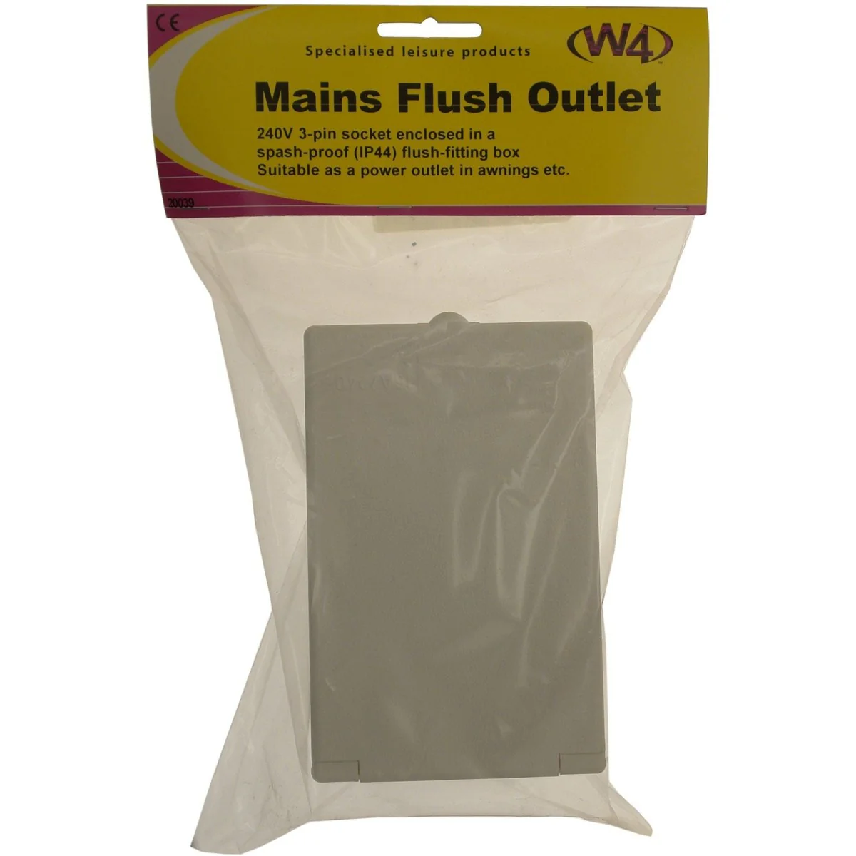 W4 Flush Mains Outlet Oblong 20039