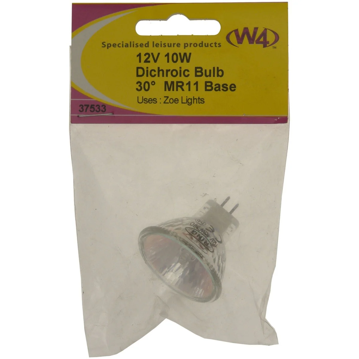 W4 Mr11 Dichroic Bulb 10W 12V 37533 - Image 2