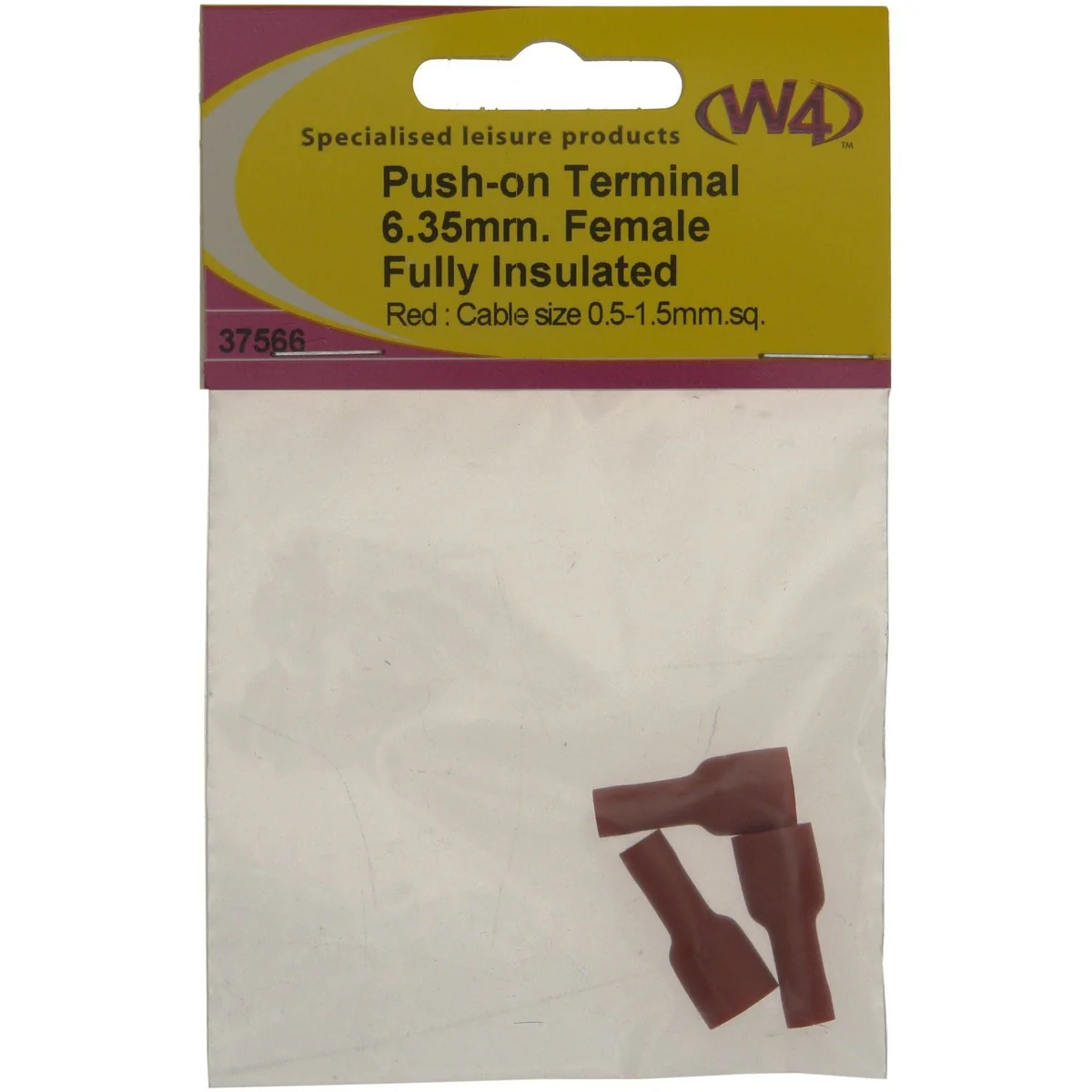 W4 Push On Terminal F 635 Red (3) 37566
