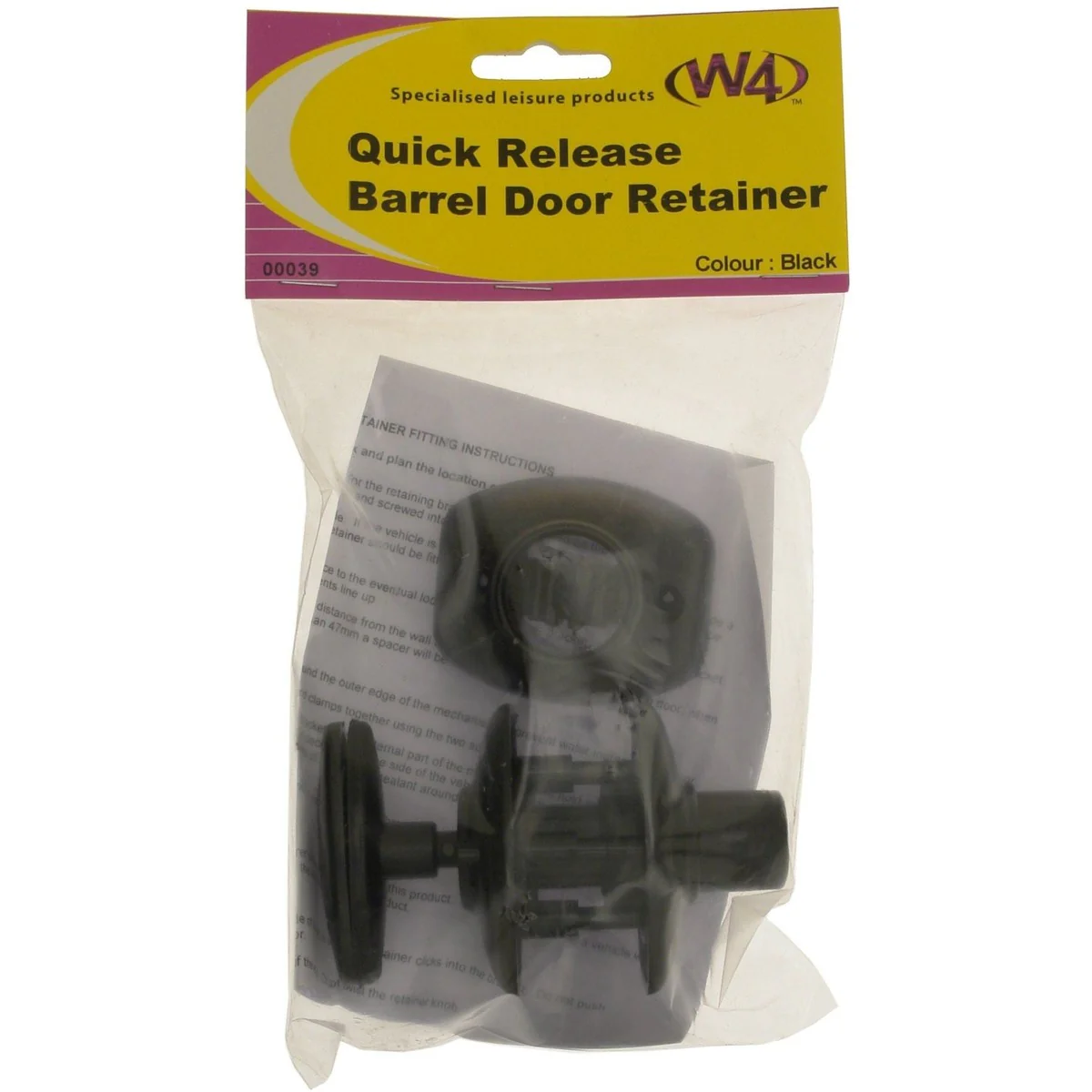 W4 Quick Release Barrel Door Retainer Black 00039