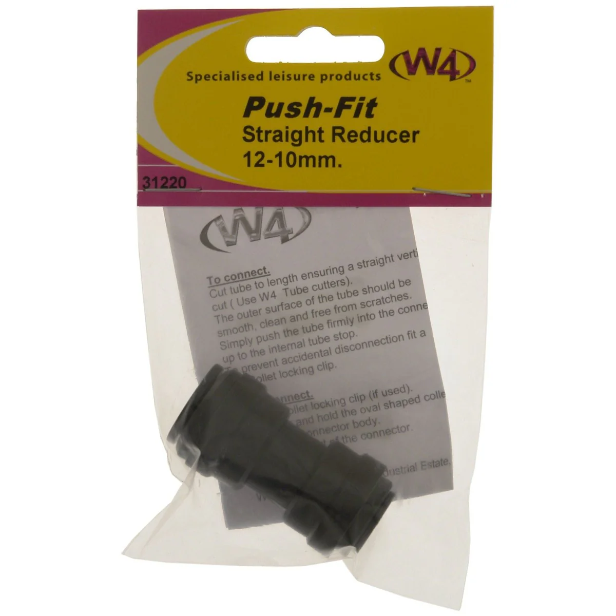 W4 Straight Reducer 12-8mm push fit 31228 - Image 2