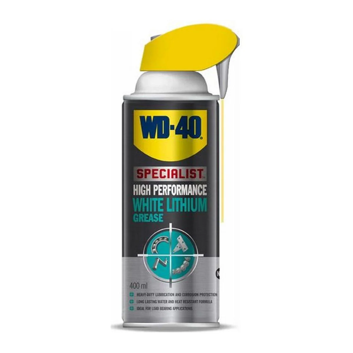WD 40 White Lithium Grease 400ml Long Lasting Lubricant for Metal & Plastic P
