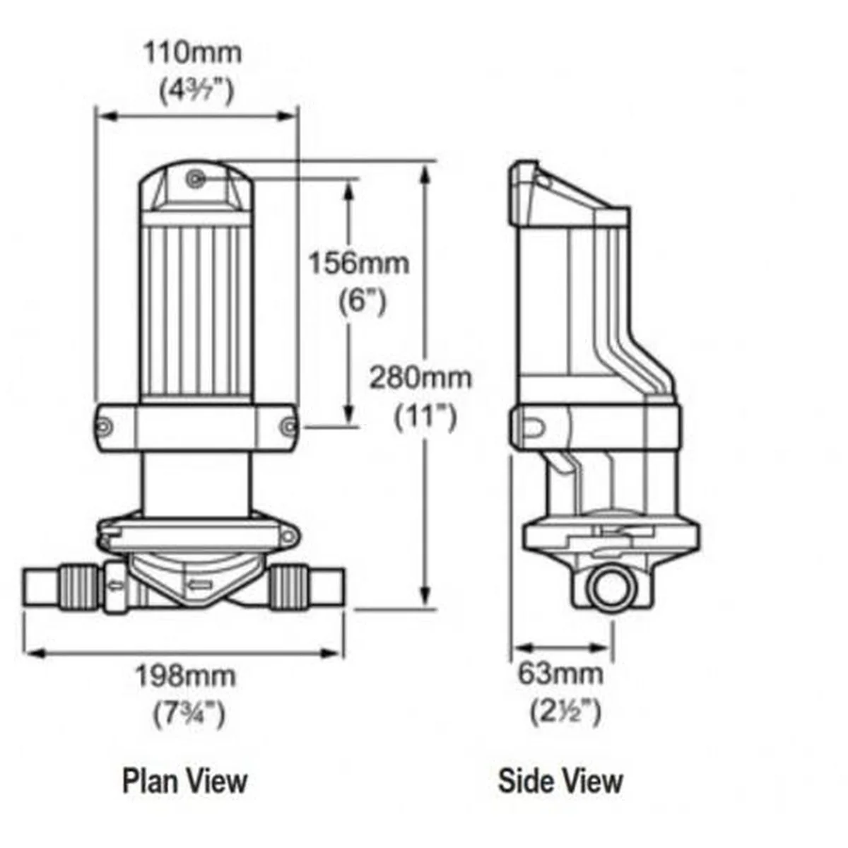 Whale Gulper 320 Bilge/Waste Pump with Strainer 12V - Image 2