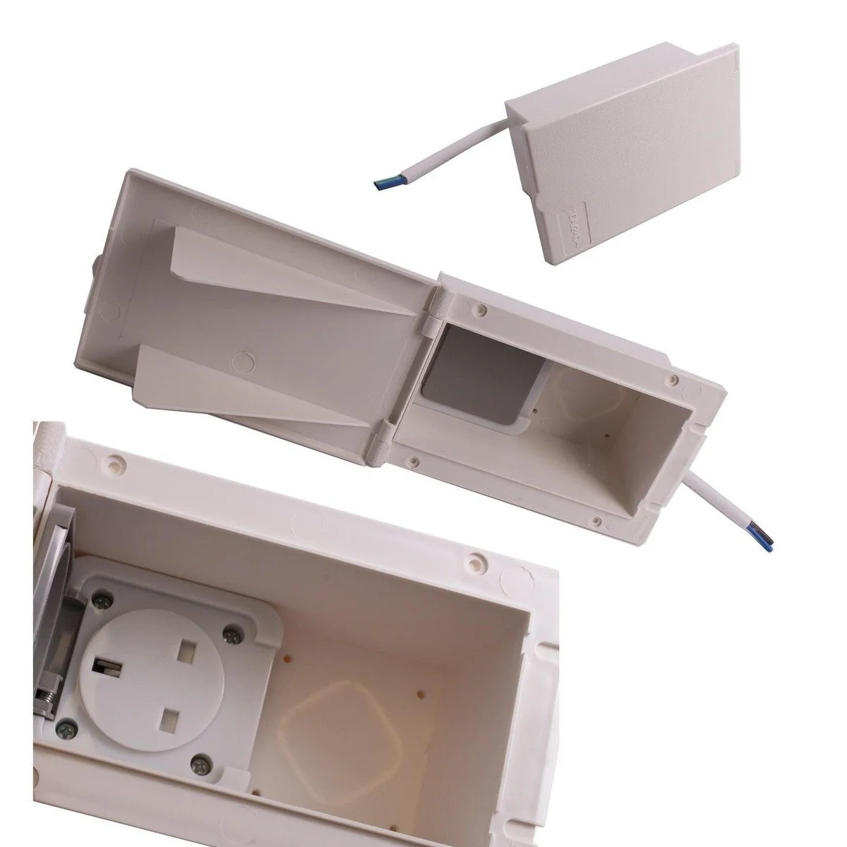 White External 13 amp Socket Outlet Box Caravan Motorhome campervan PO119w