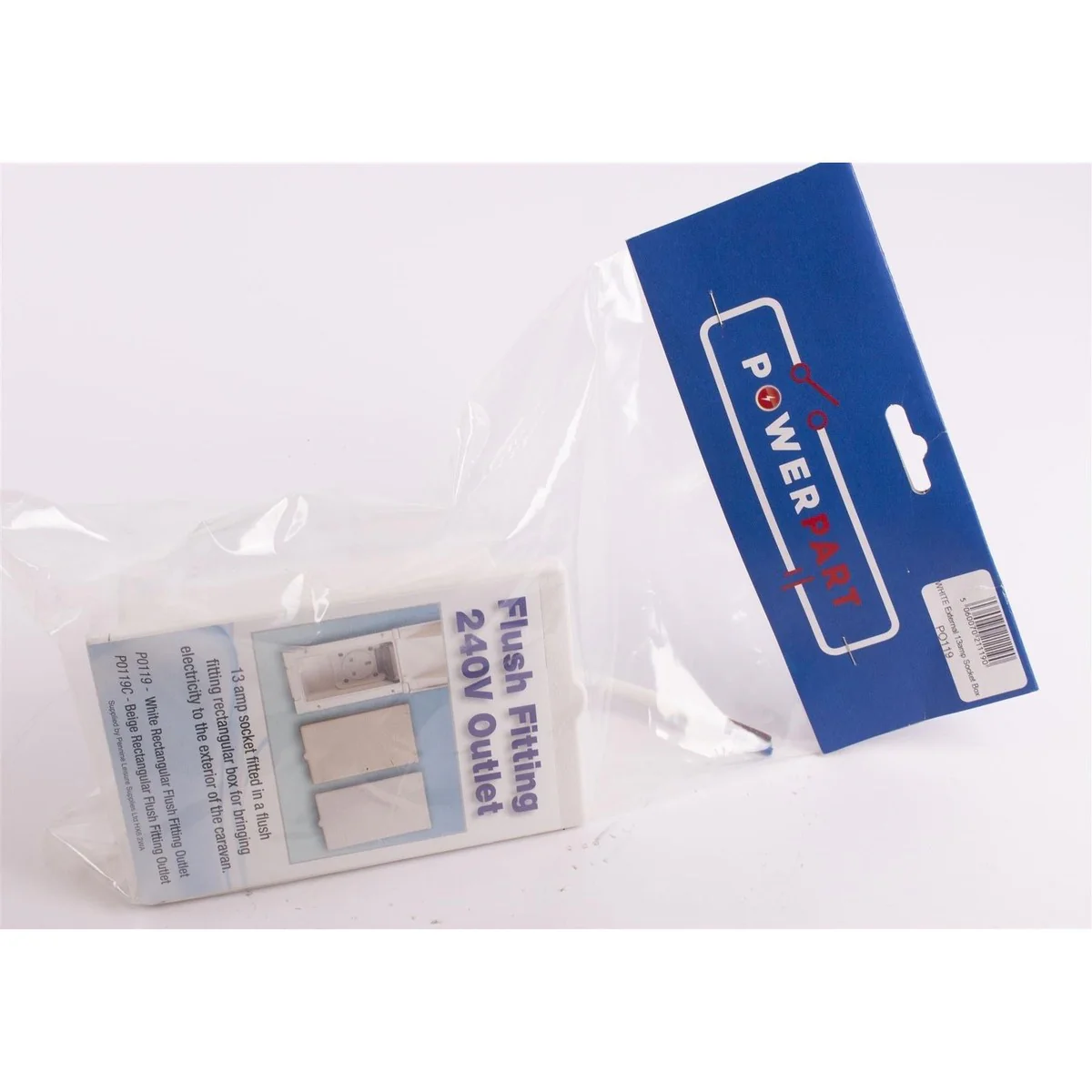 White External 13 amp Socket Outlet Box Caravan Motorhome campervan PO119w - Image 2