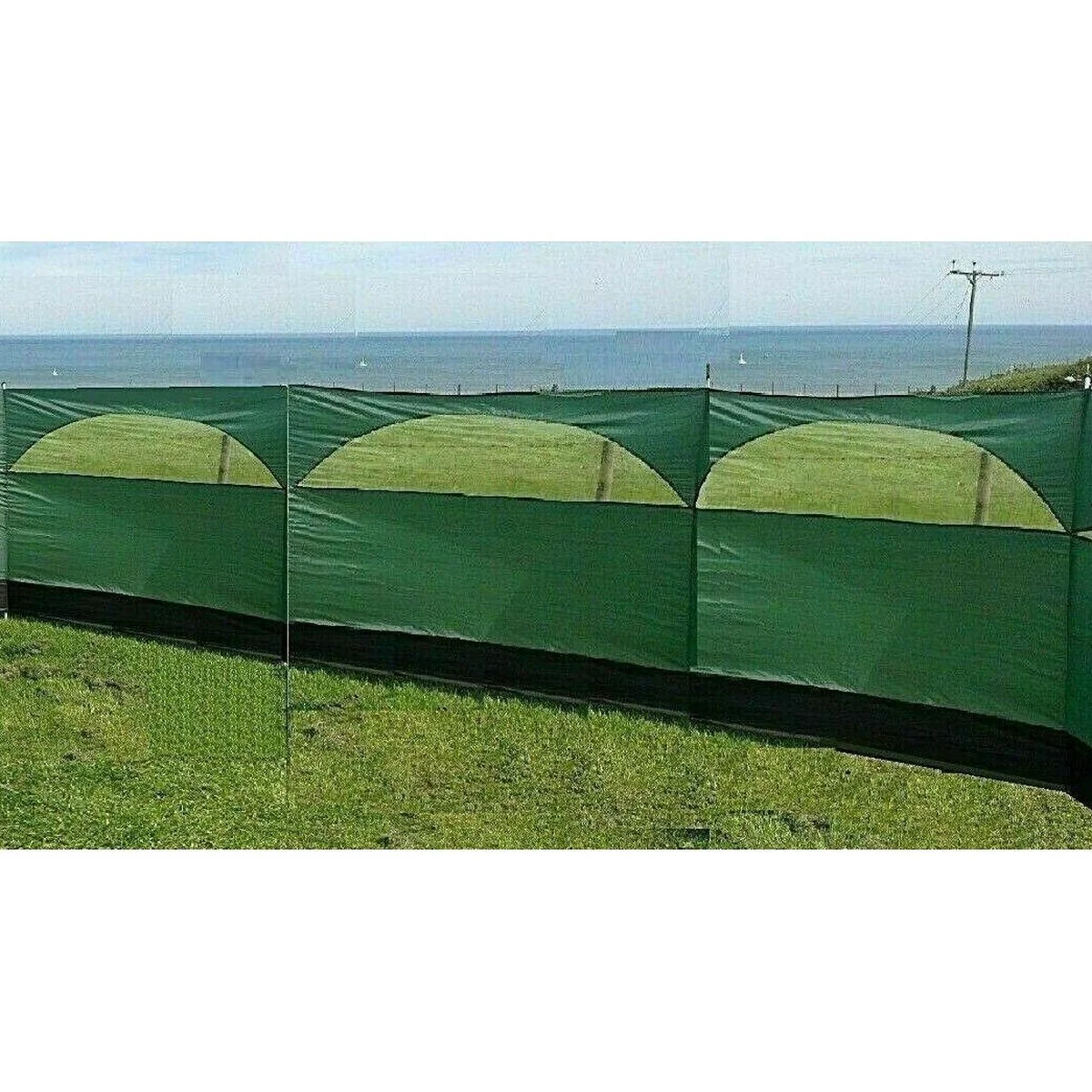 Windbreaker Blocker 150x500cm Camping Garden Beach Green Wind Break - Image 3